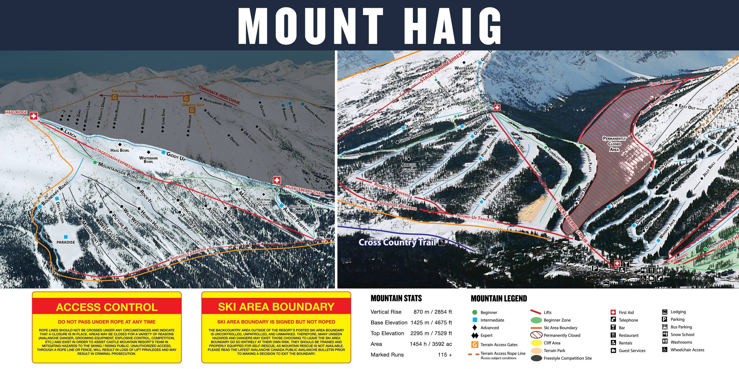 Castle Mountain trail map