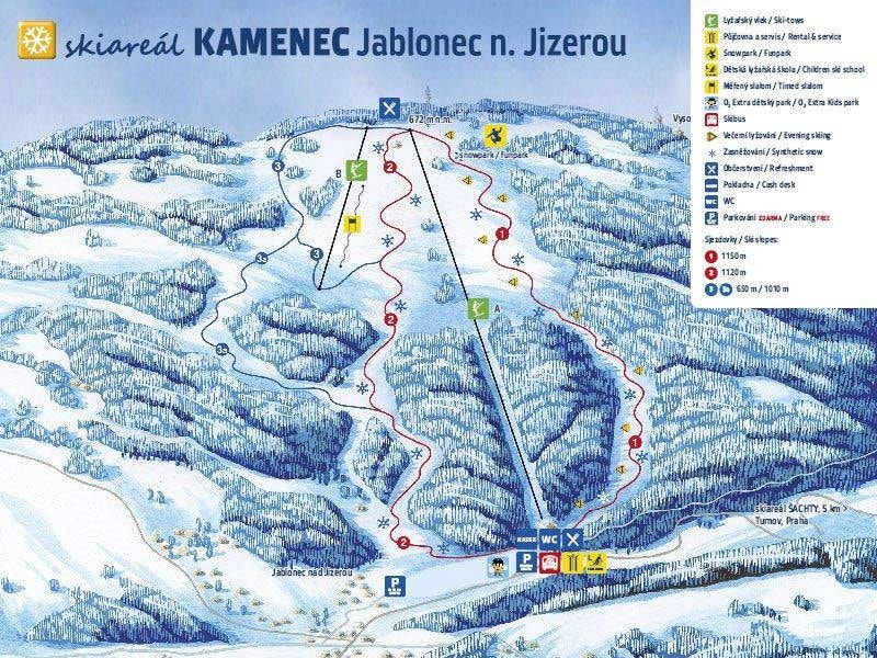 Kamenec – Jablonec nad Jizerou trail map