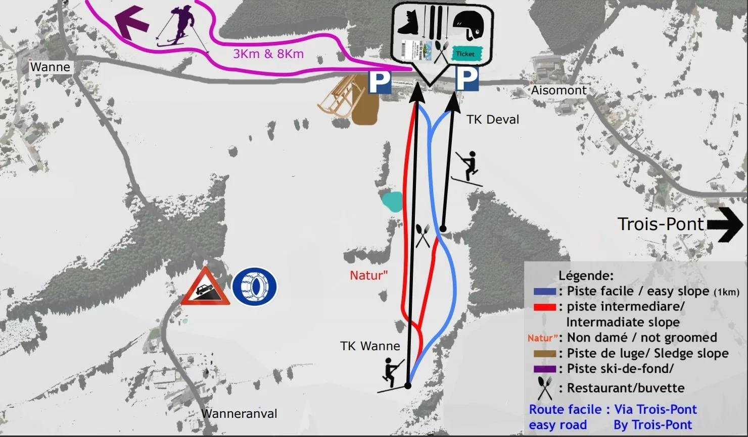 Val de Wanne trail map