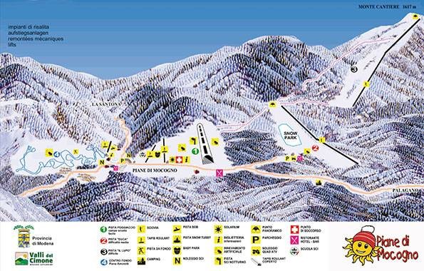 Piane di Mocogno trail map