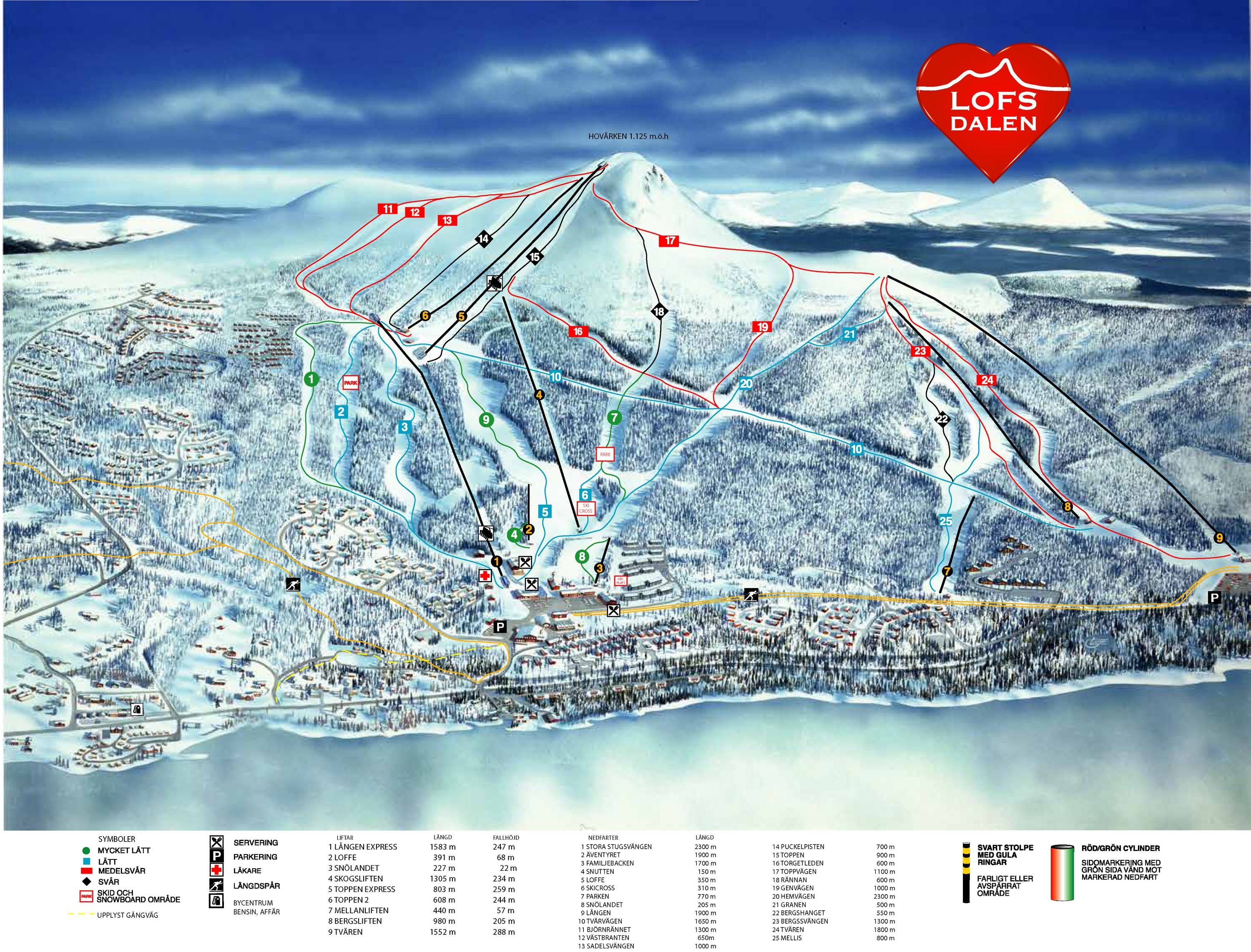 Lofsdalen trail map