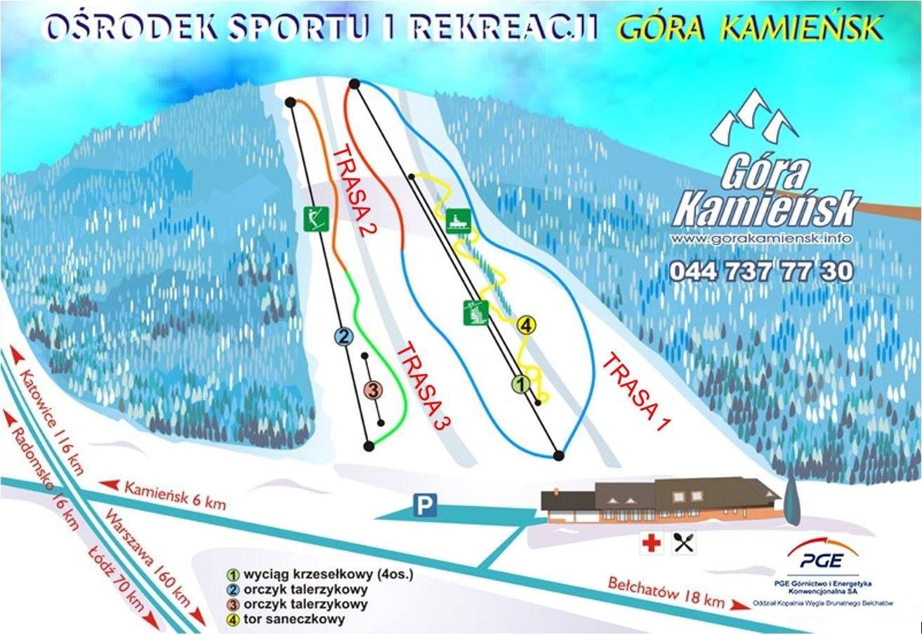Góra Kamieńsk trail map