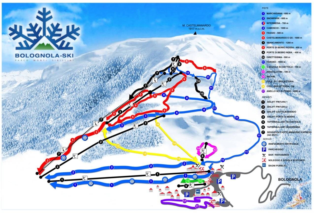Pintura – Bolognola trail map
