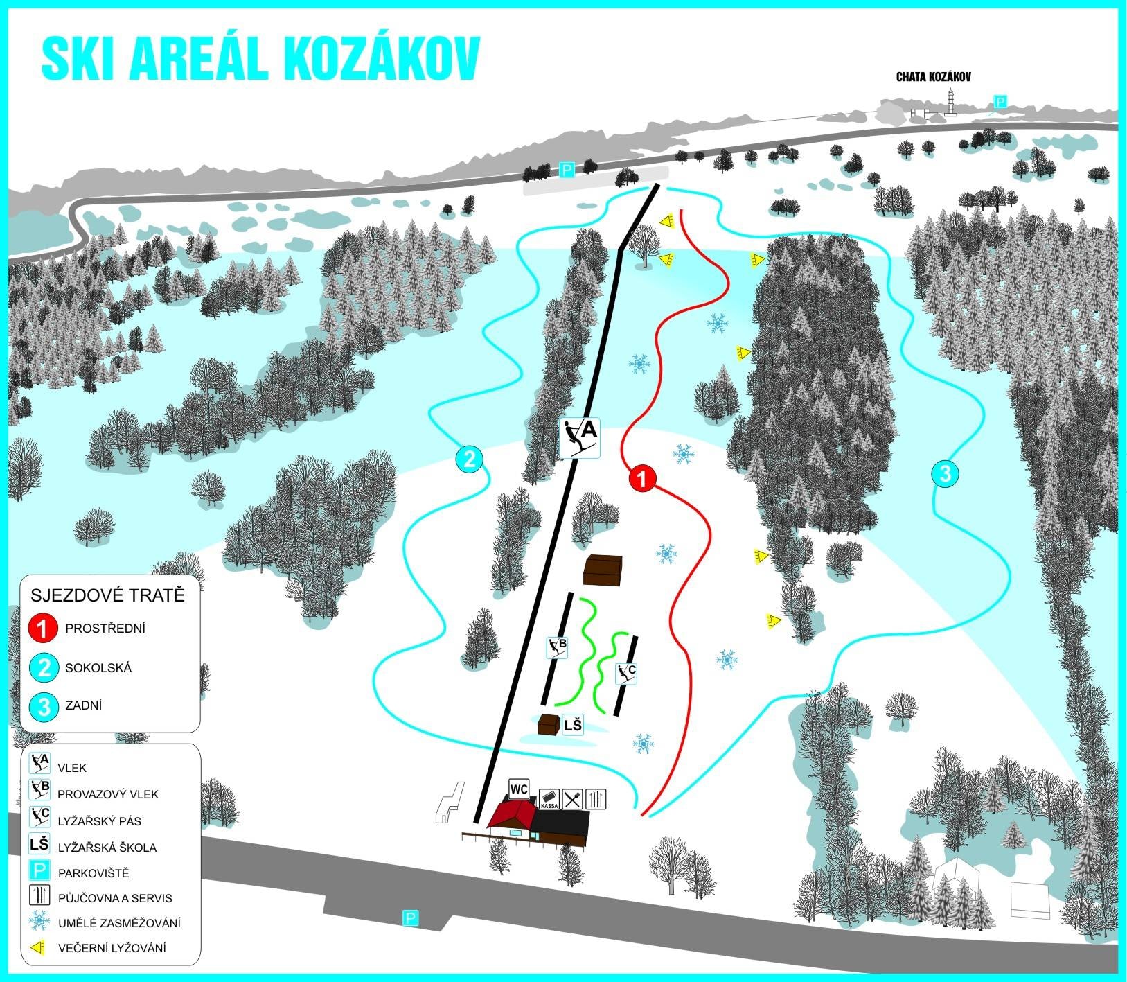 Kozákov trail map