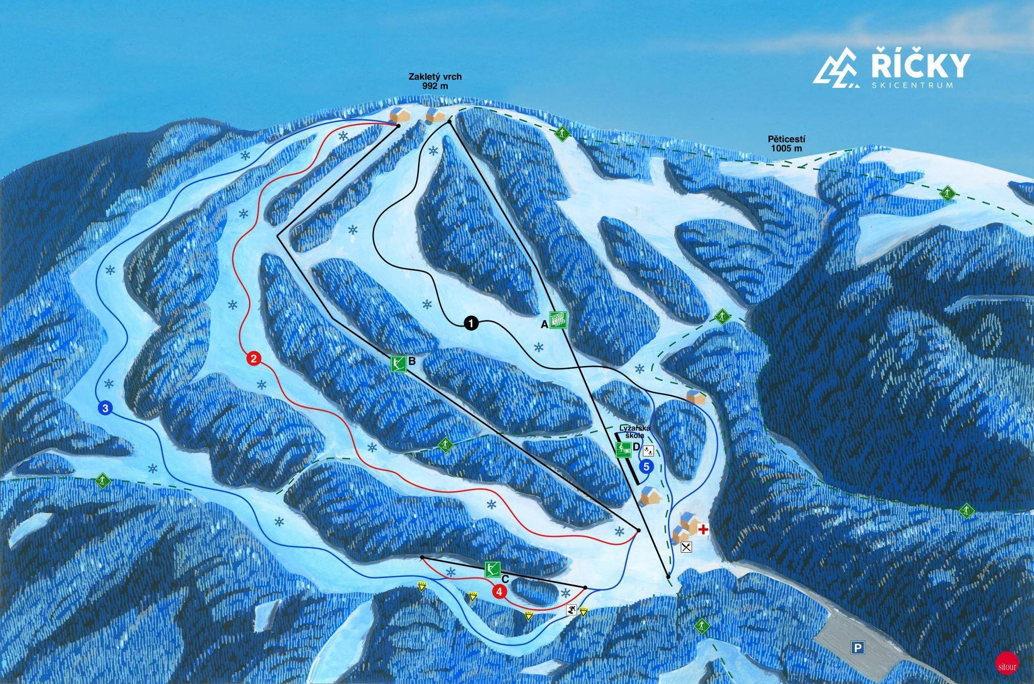 Říčky v Orlických horách trail map
