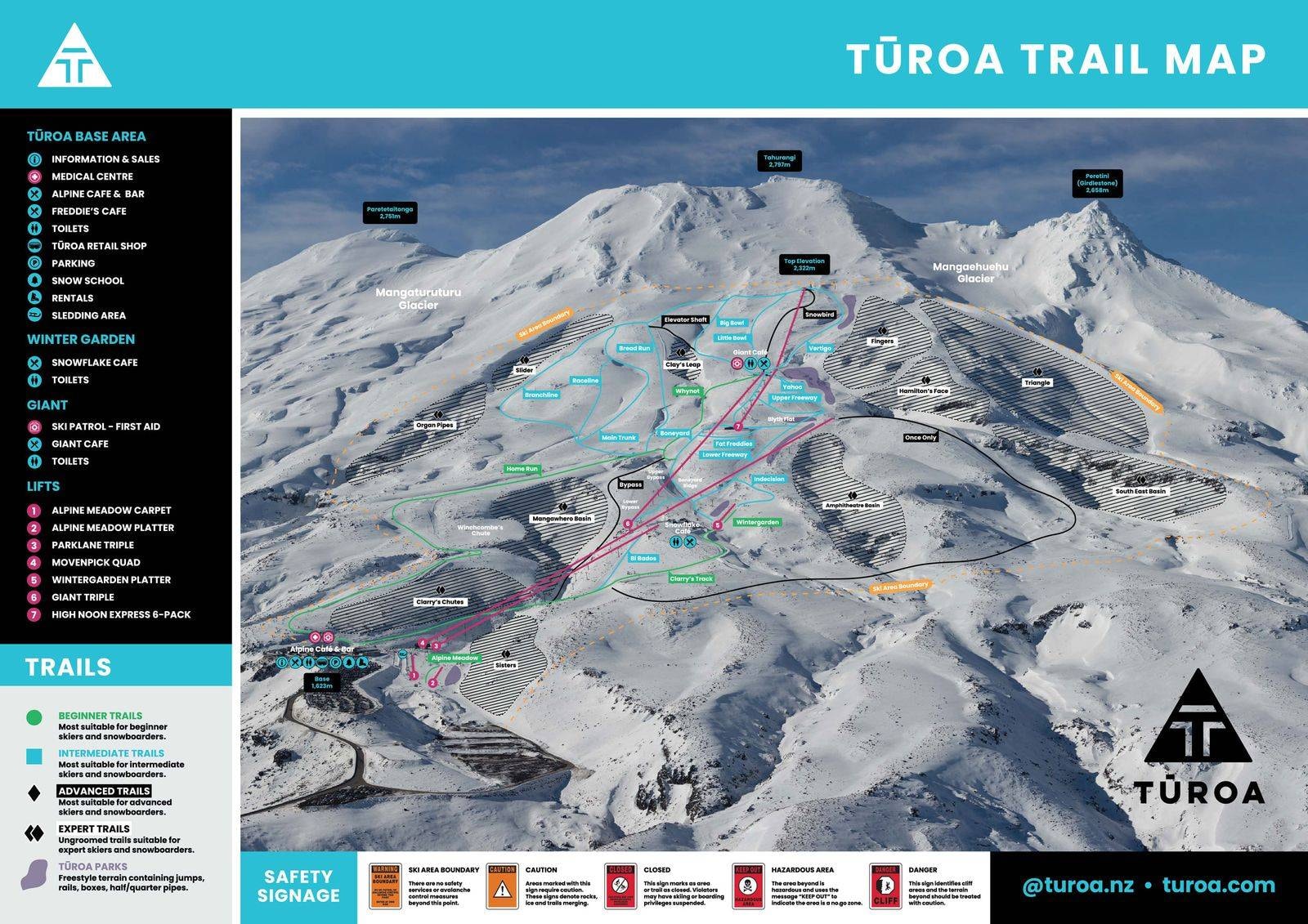 Tūroa – Mt. Ruapehu trail map