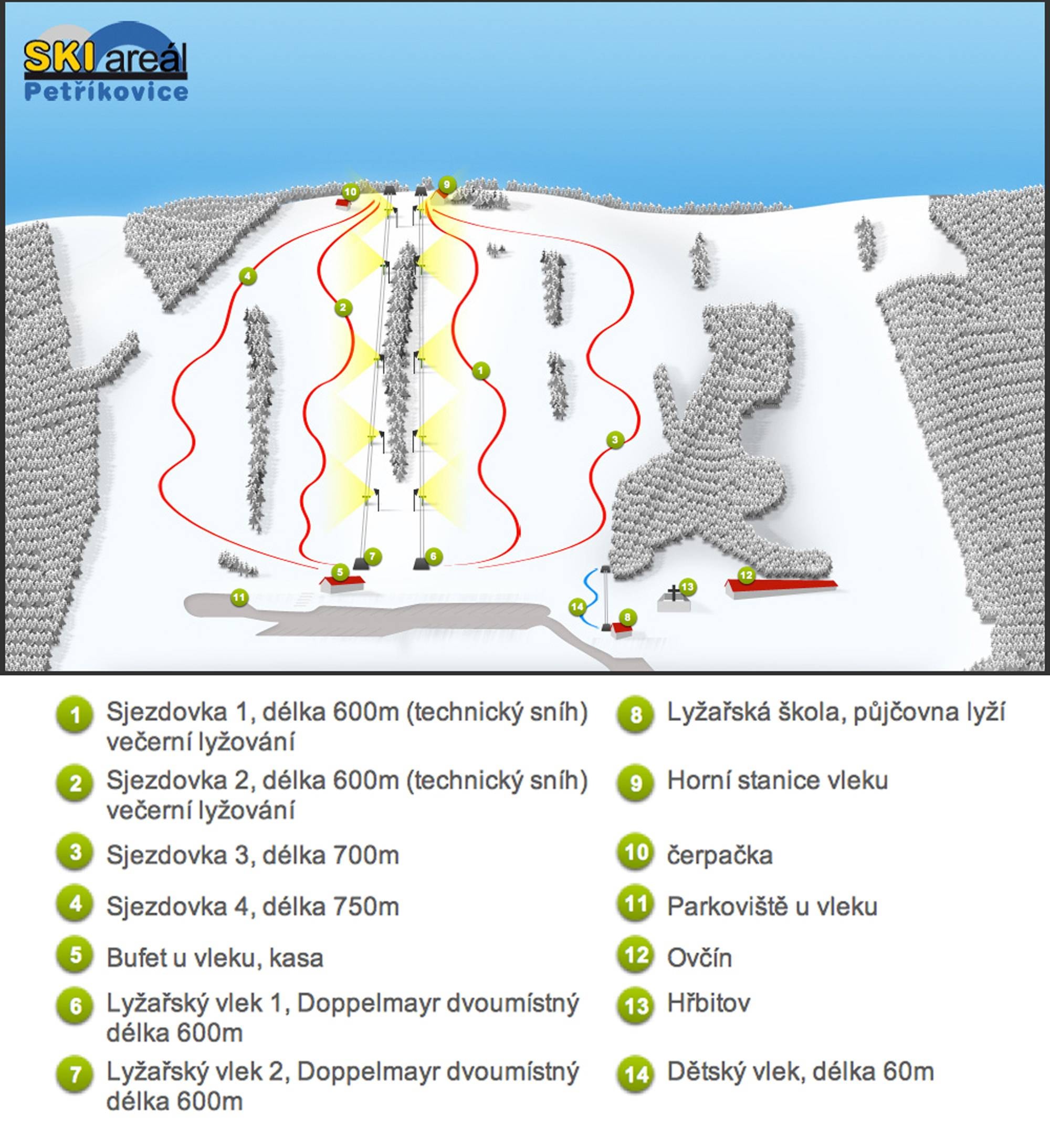 Petříkovice trail map