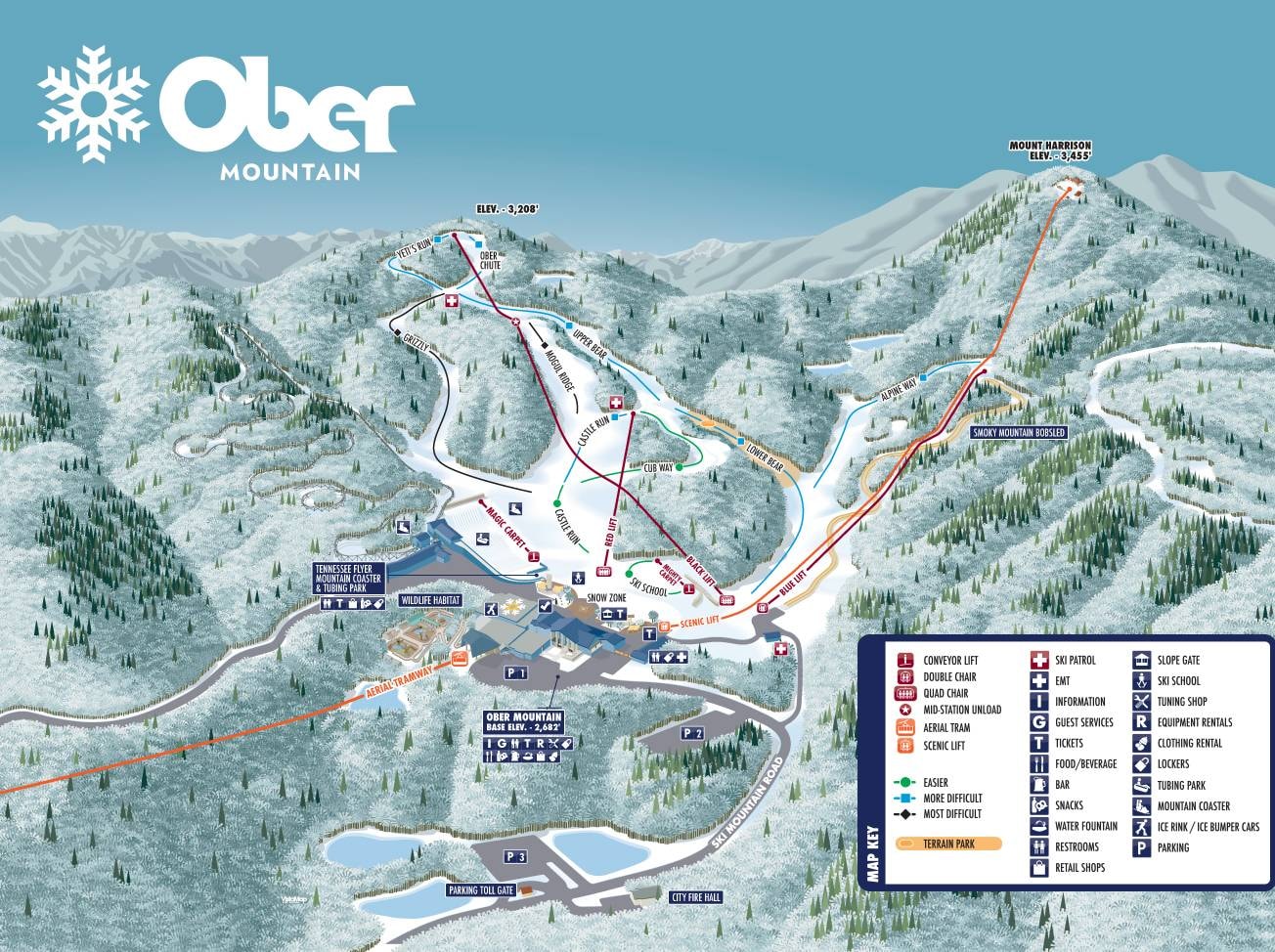 Ober Mountain trail map