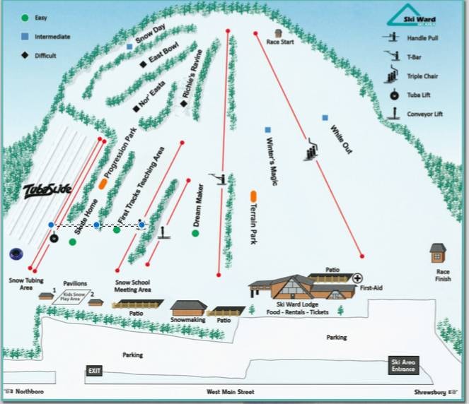 Ward Hill – Shrewsbury trail map