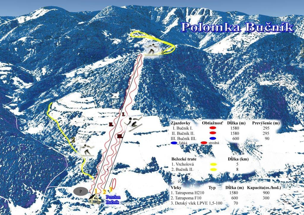 Bučník – Polomka trail map