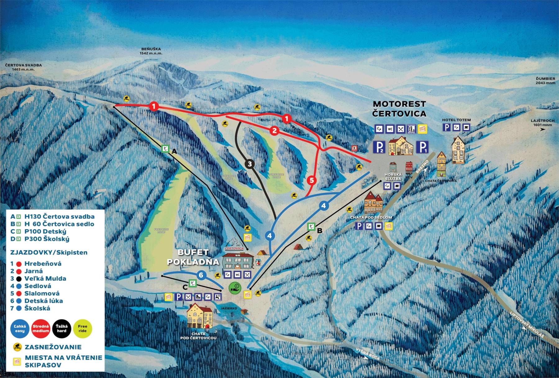 Čertovica trail map