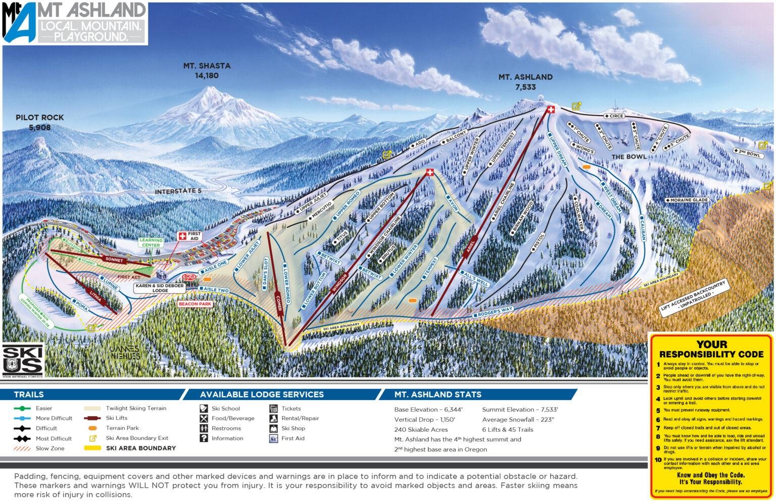 Mt. Ashland trail map