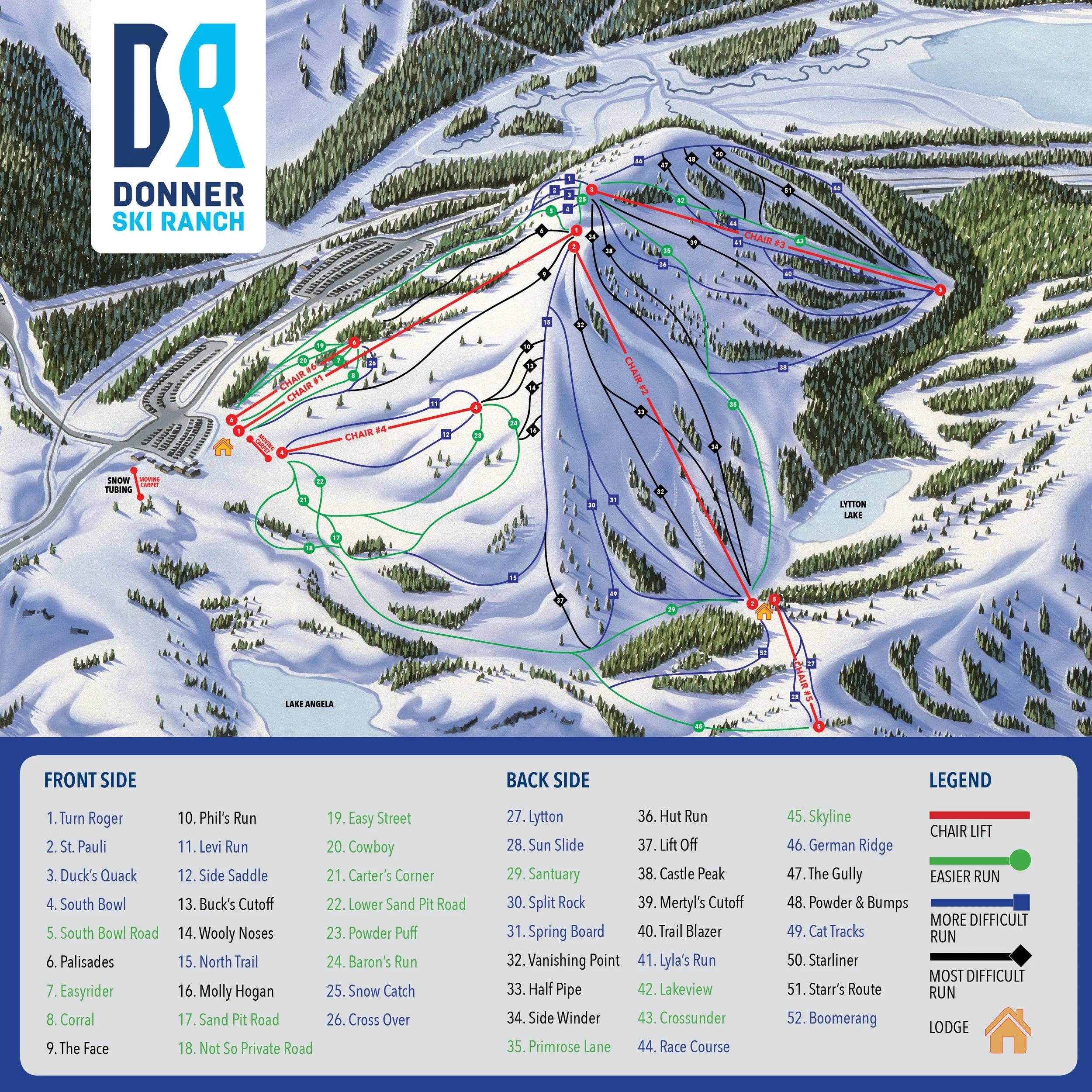 Donner Ski Ranch trail map