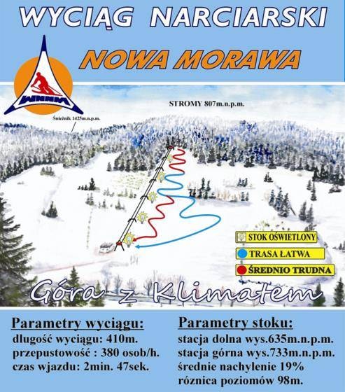 Nowa Morawa trail map
