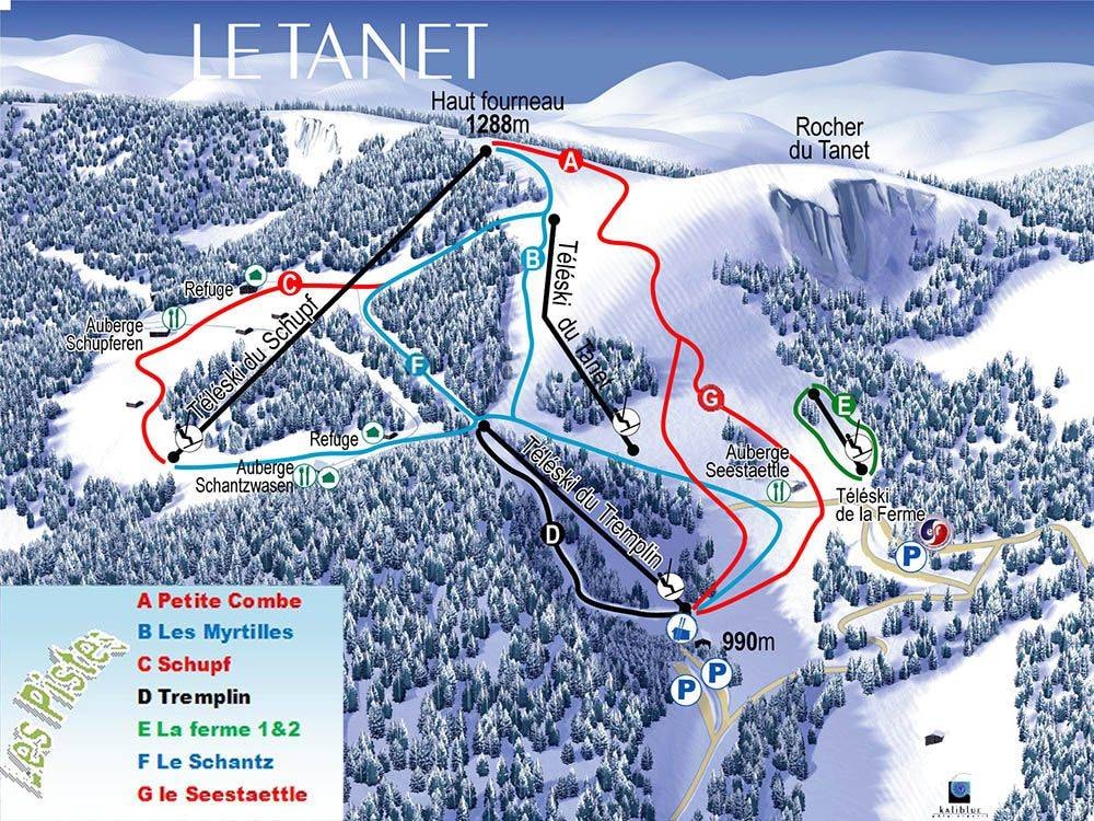 Le Tanet trail map