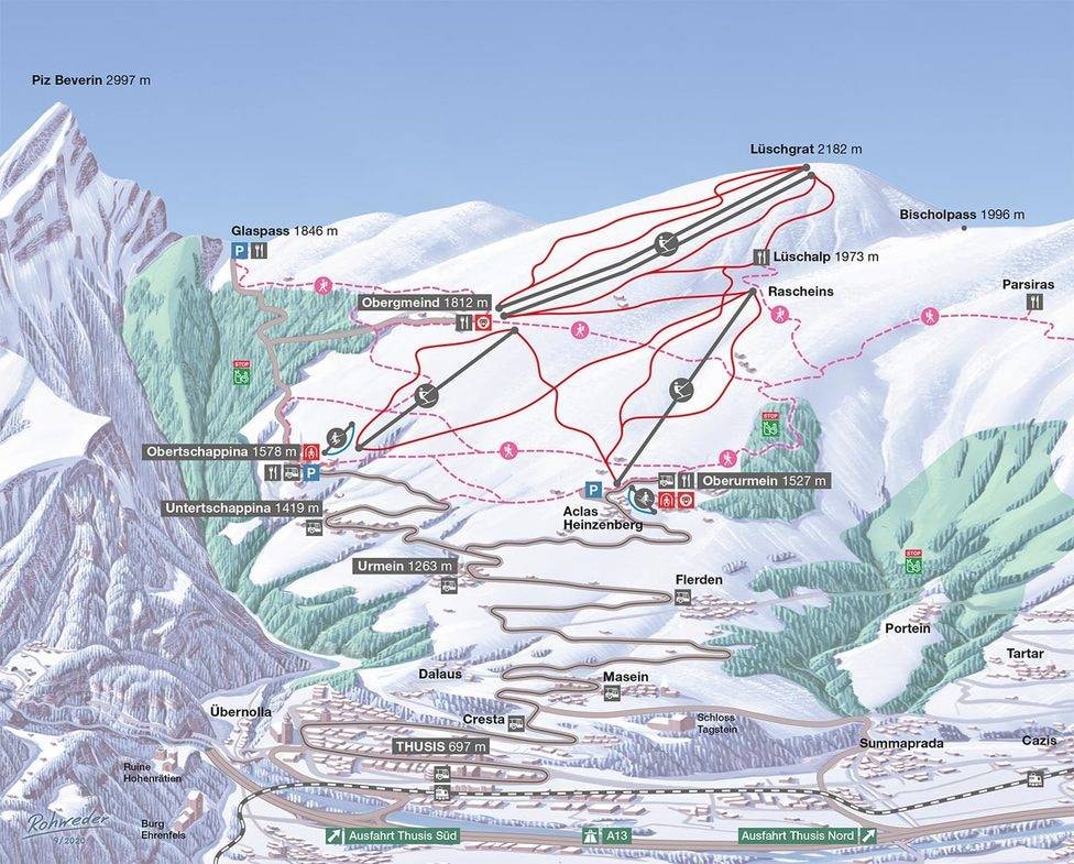 Tschappina/Urmein (Heinzenberg) trail map