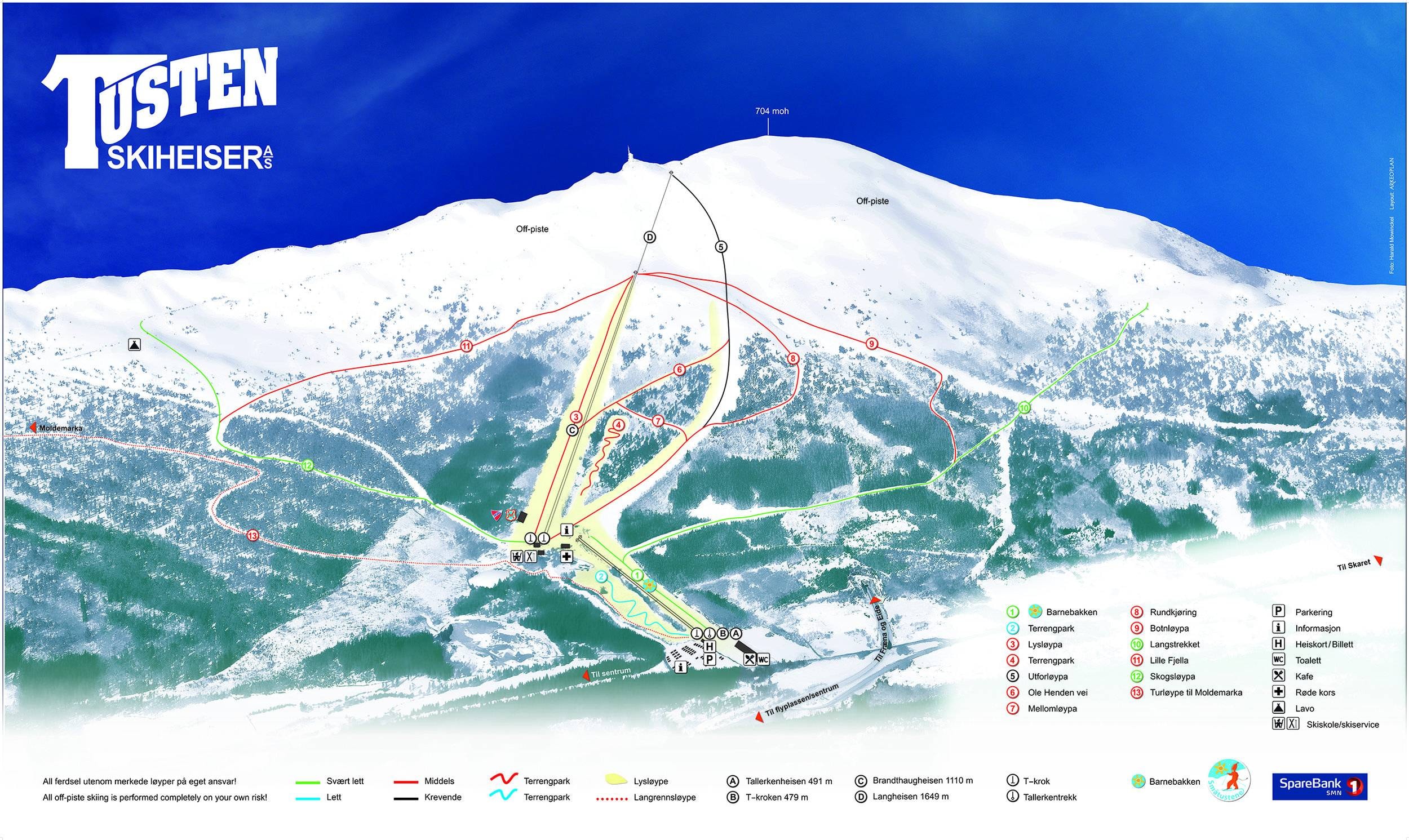 Tusten – Molde trail map