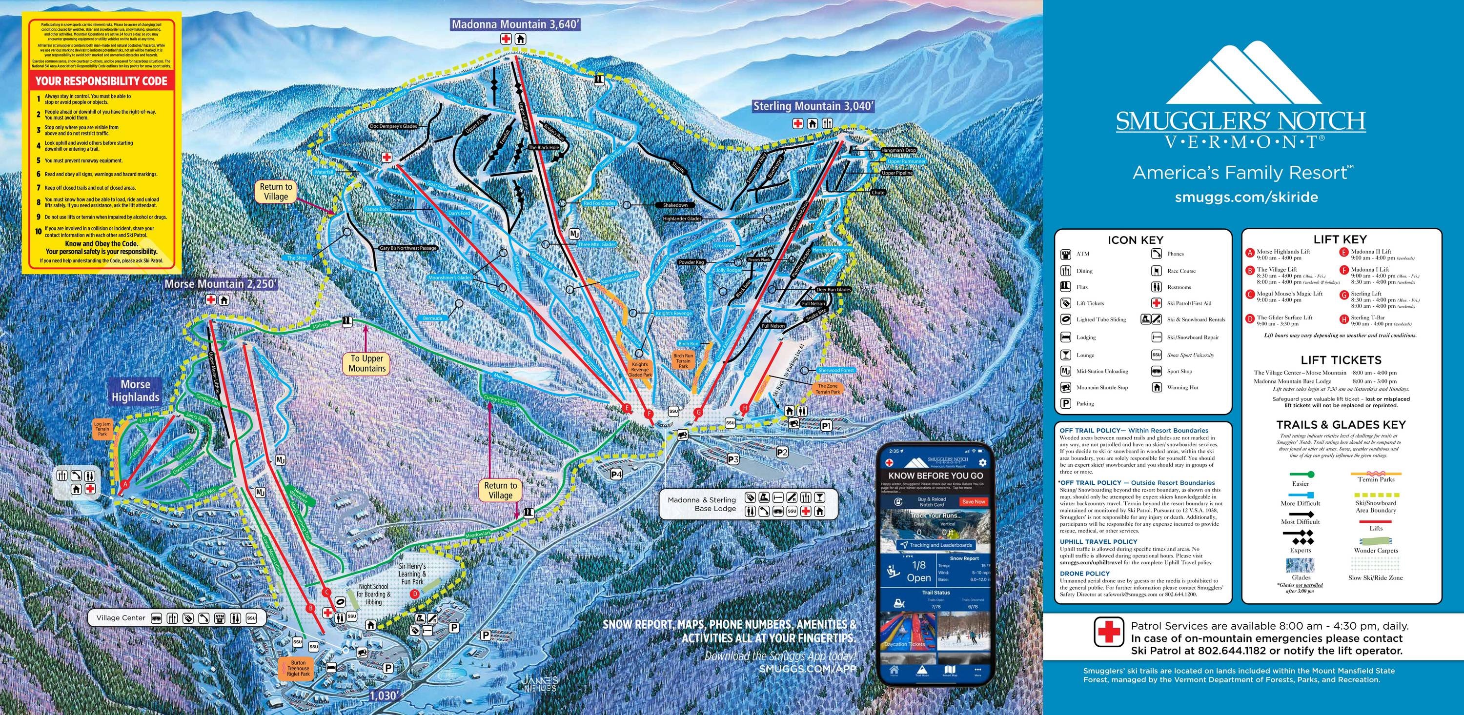 Smugglers' Notch trail map