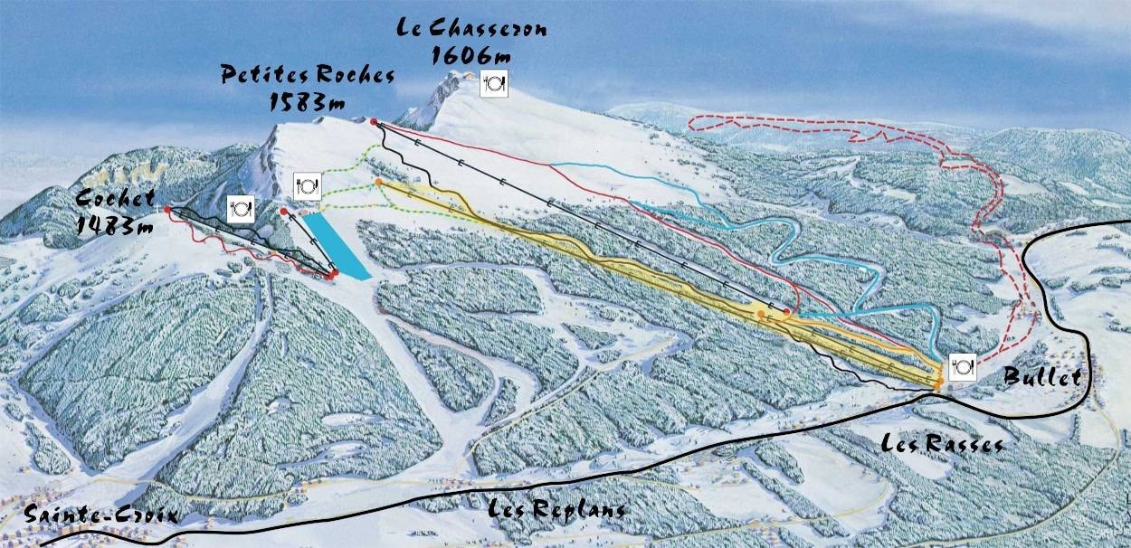 Les Rasses – Sainte-Croix trail map