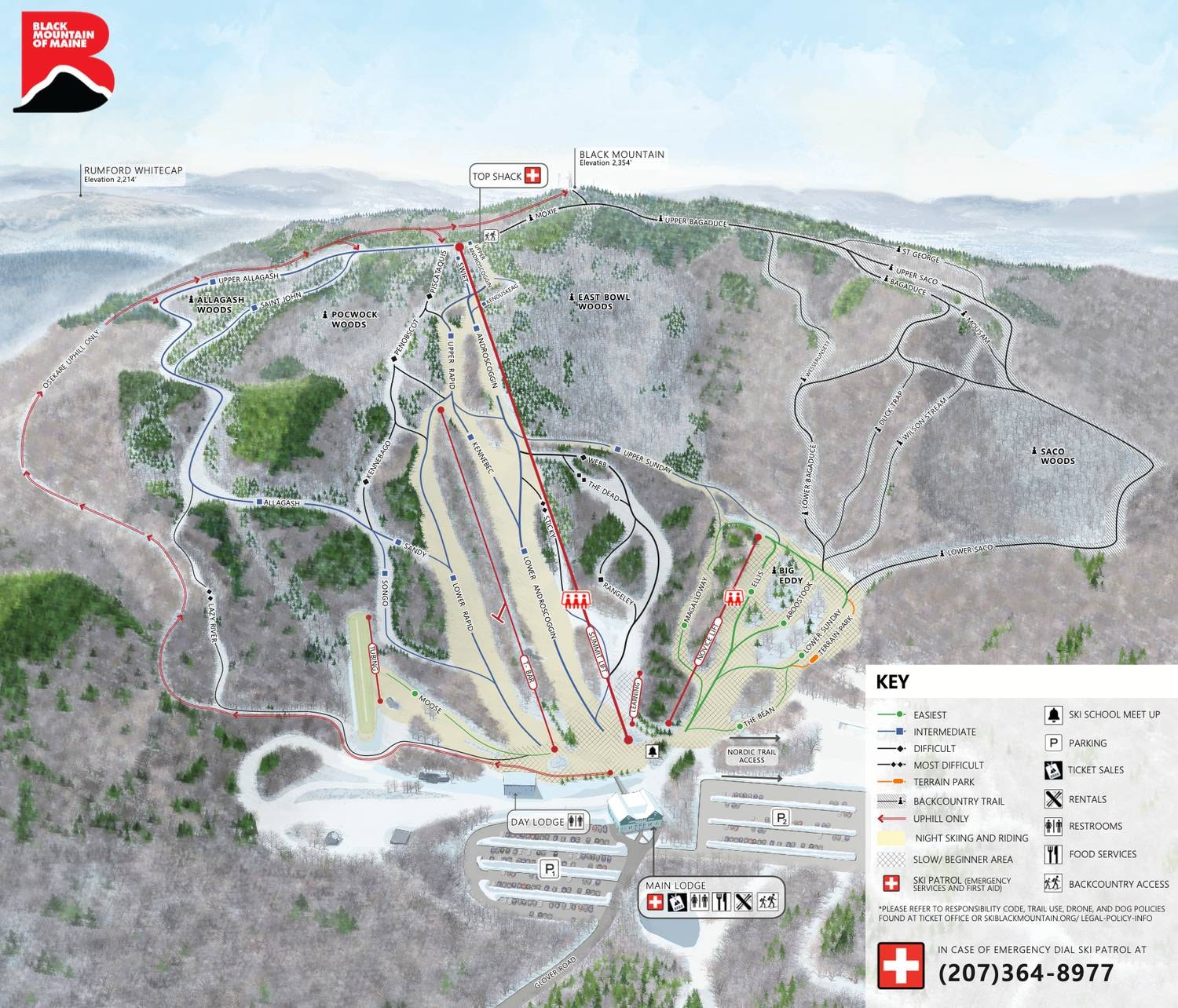 Black Mountain – Rumford trail map