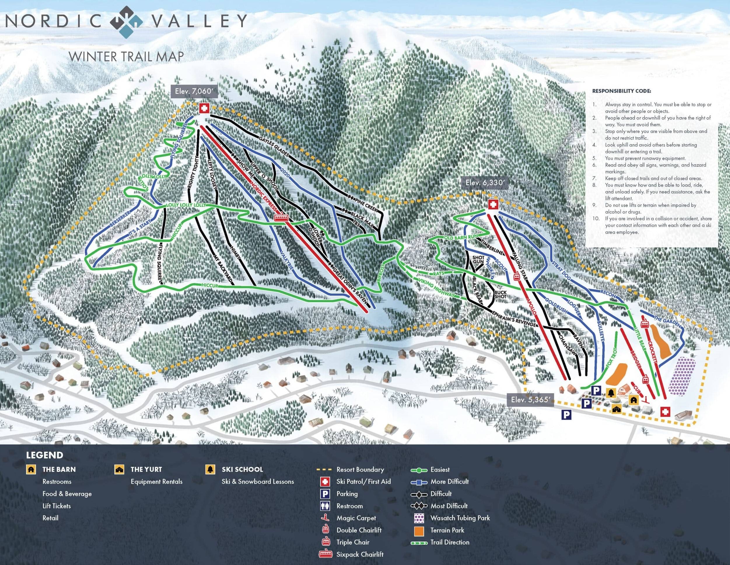 Nordic Valley trail map