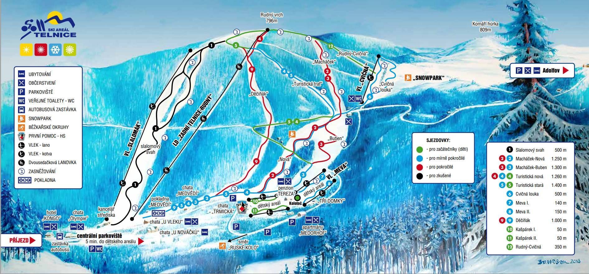Telnice trail map