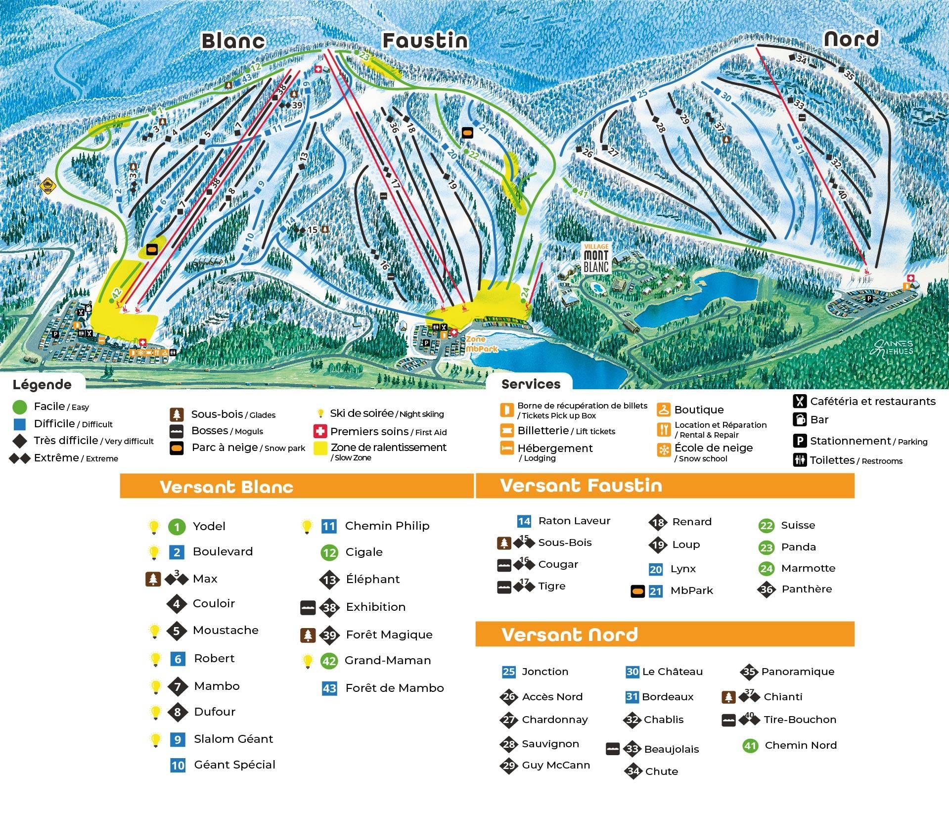 Mont Blanc trail map