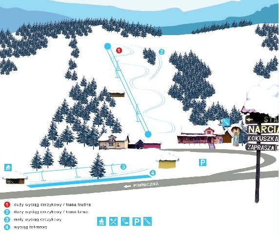 Kokuszka trail map