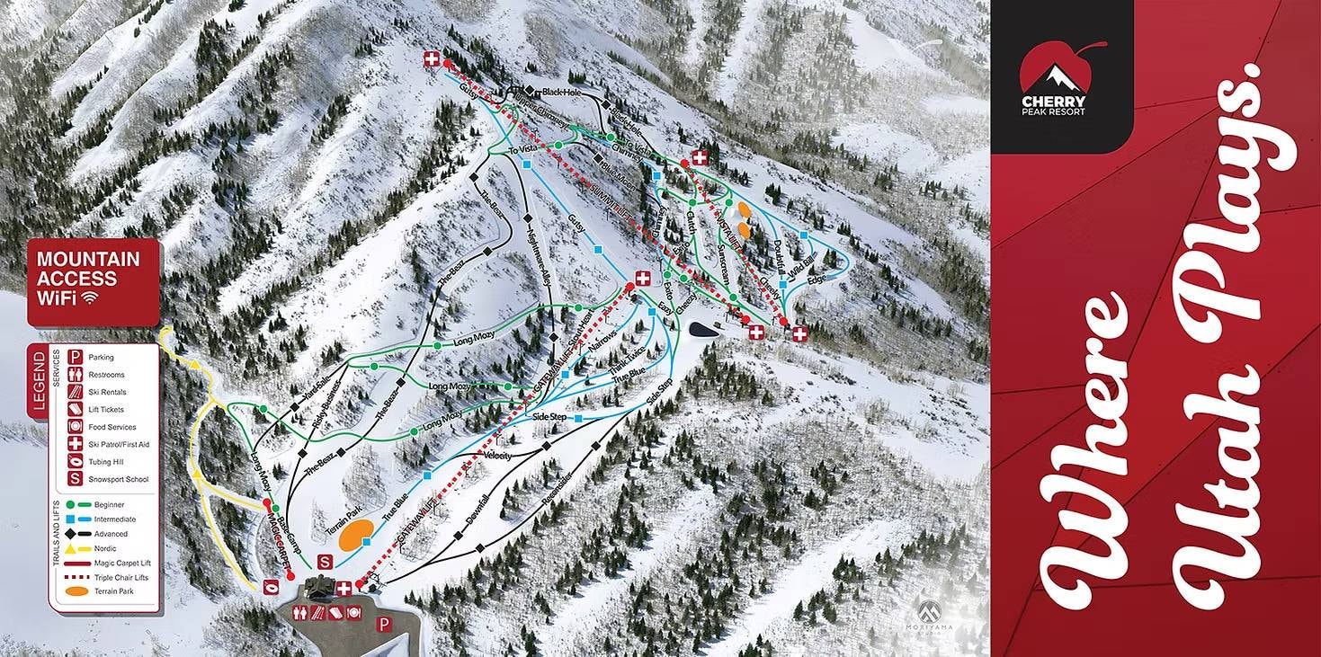 Cherry Peak trail map