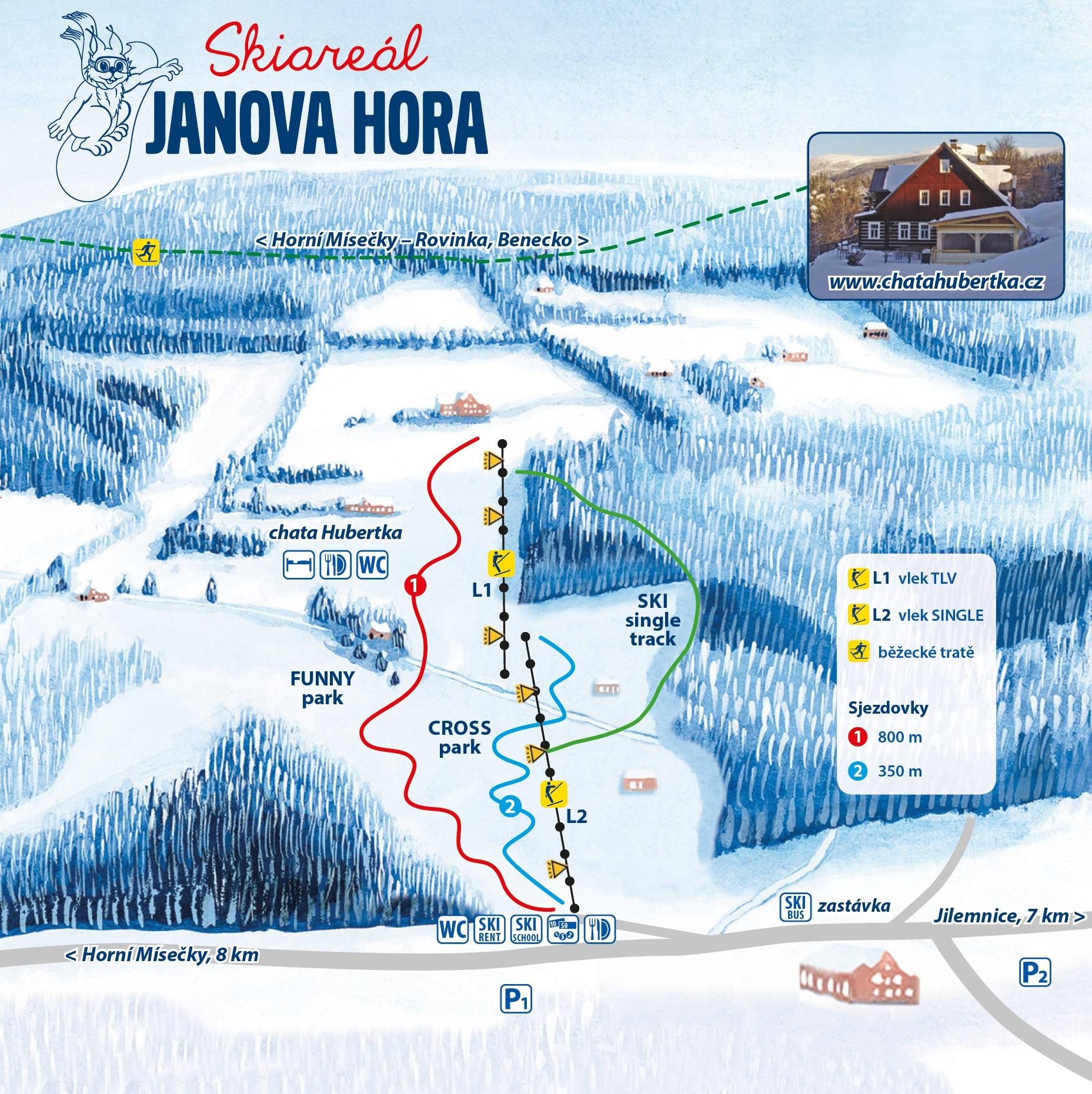 Janova Hora trail map