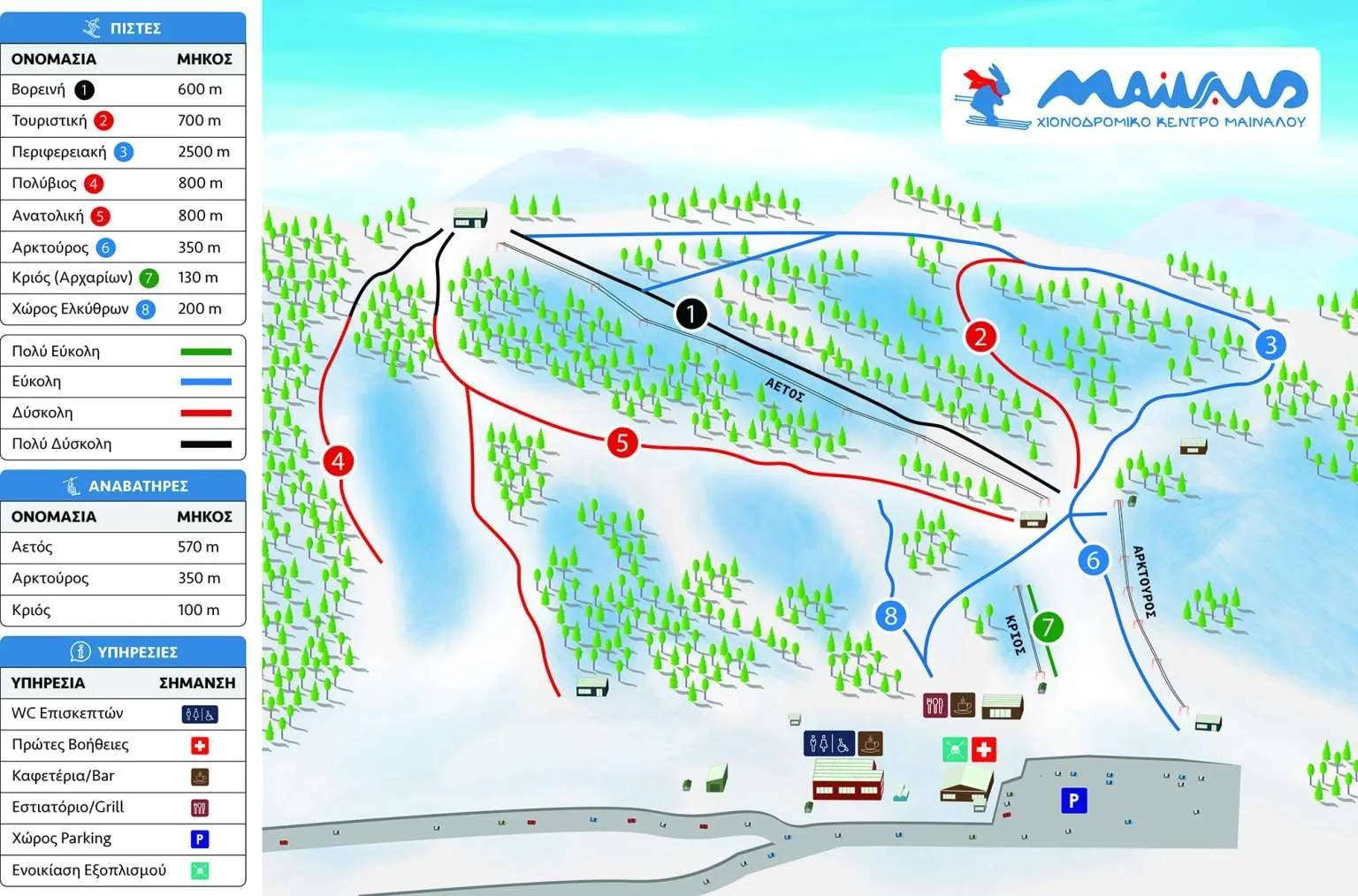 Ostrakina – Mainalon trail map