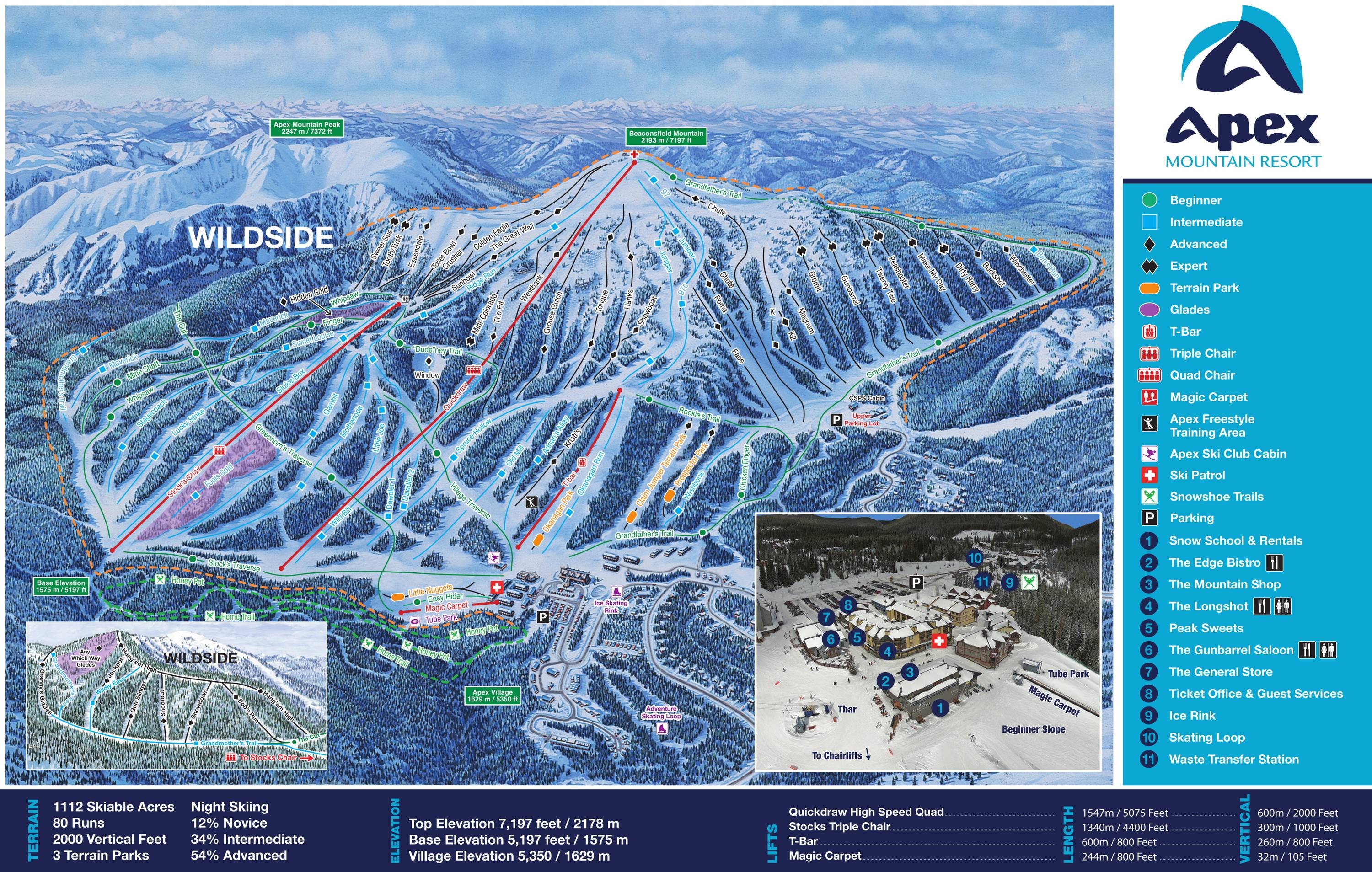 Apex Mountain Resort trail map