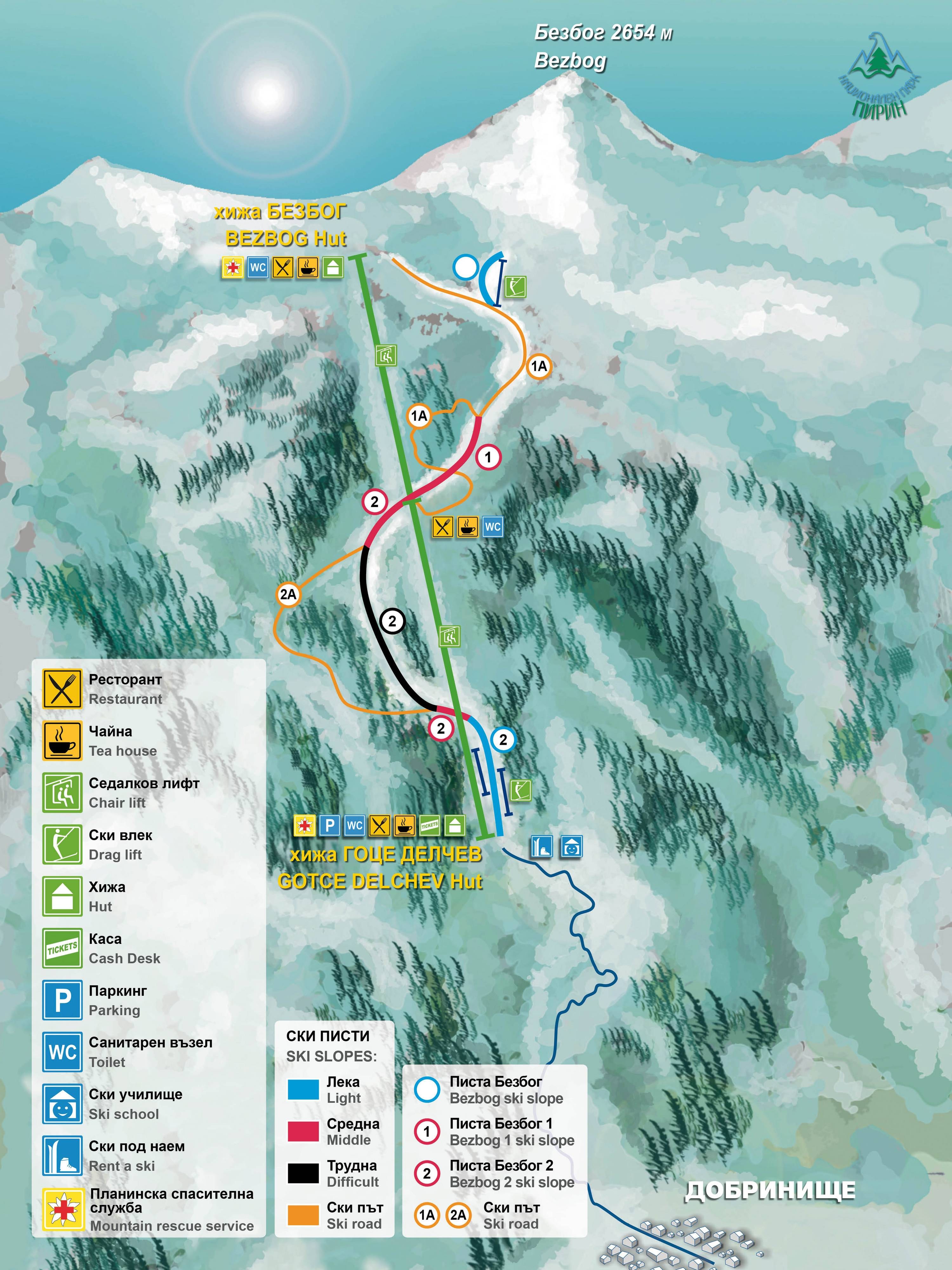 Dobrinishte trail map