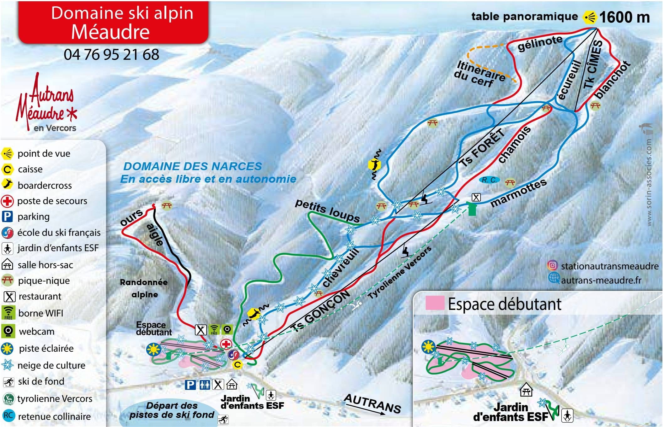 Méaudre trail map