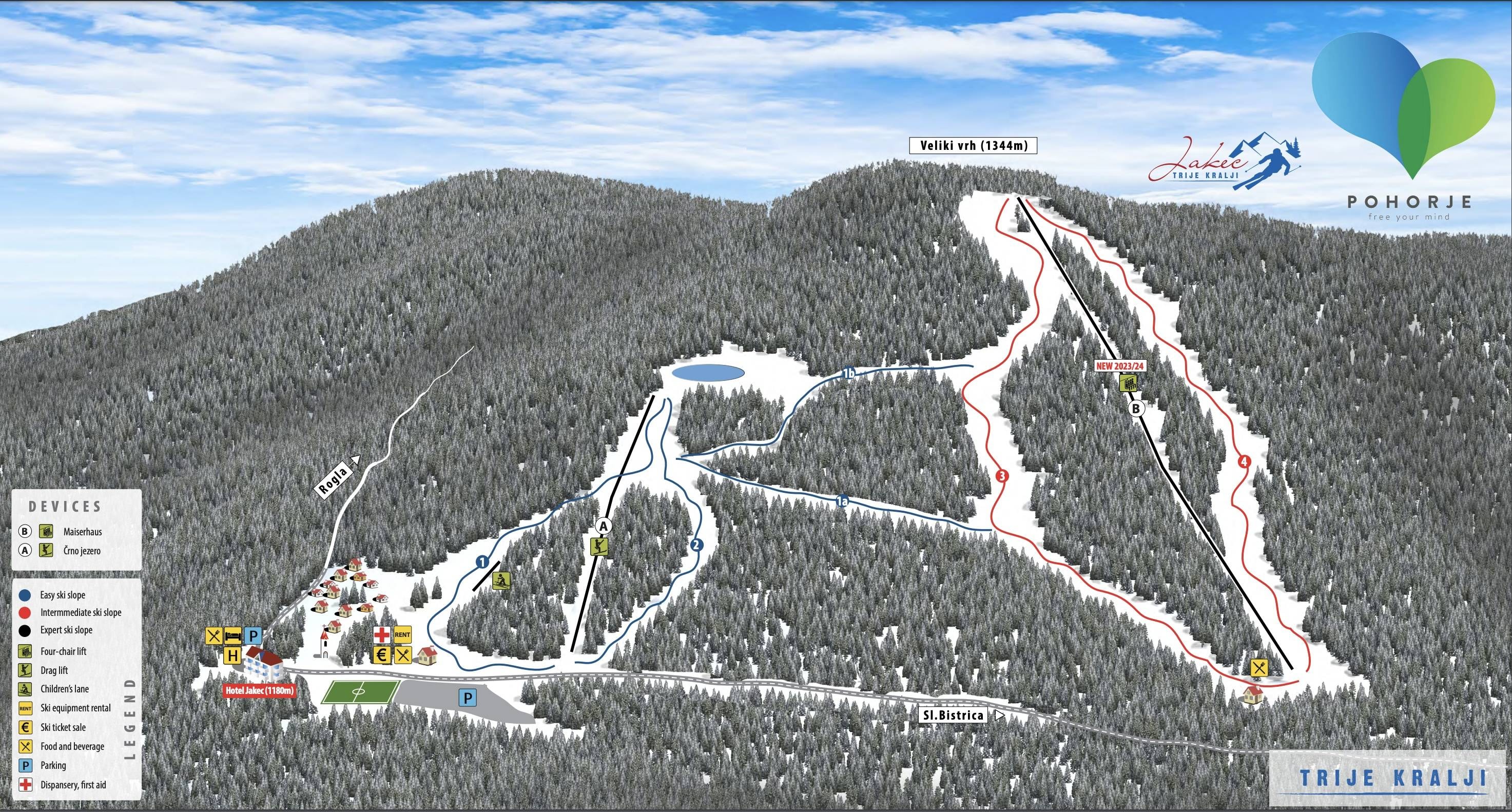 Trije Kralji trail map