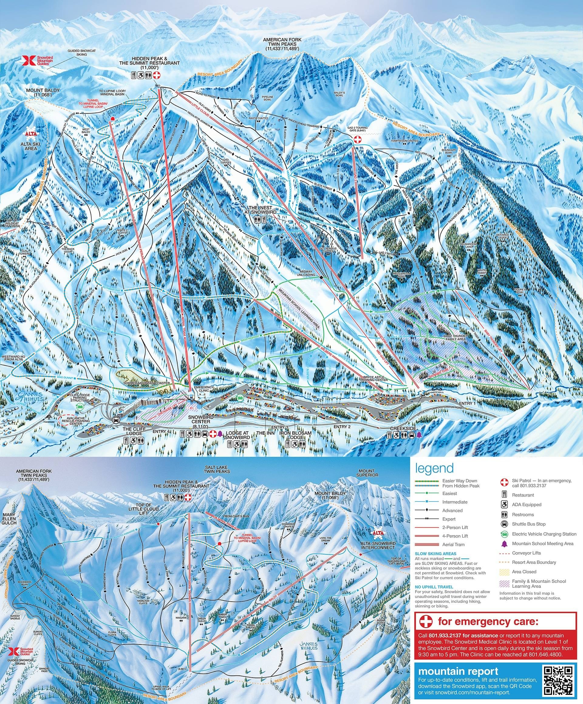 Snowbird trail map