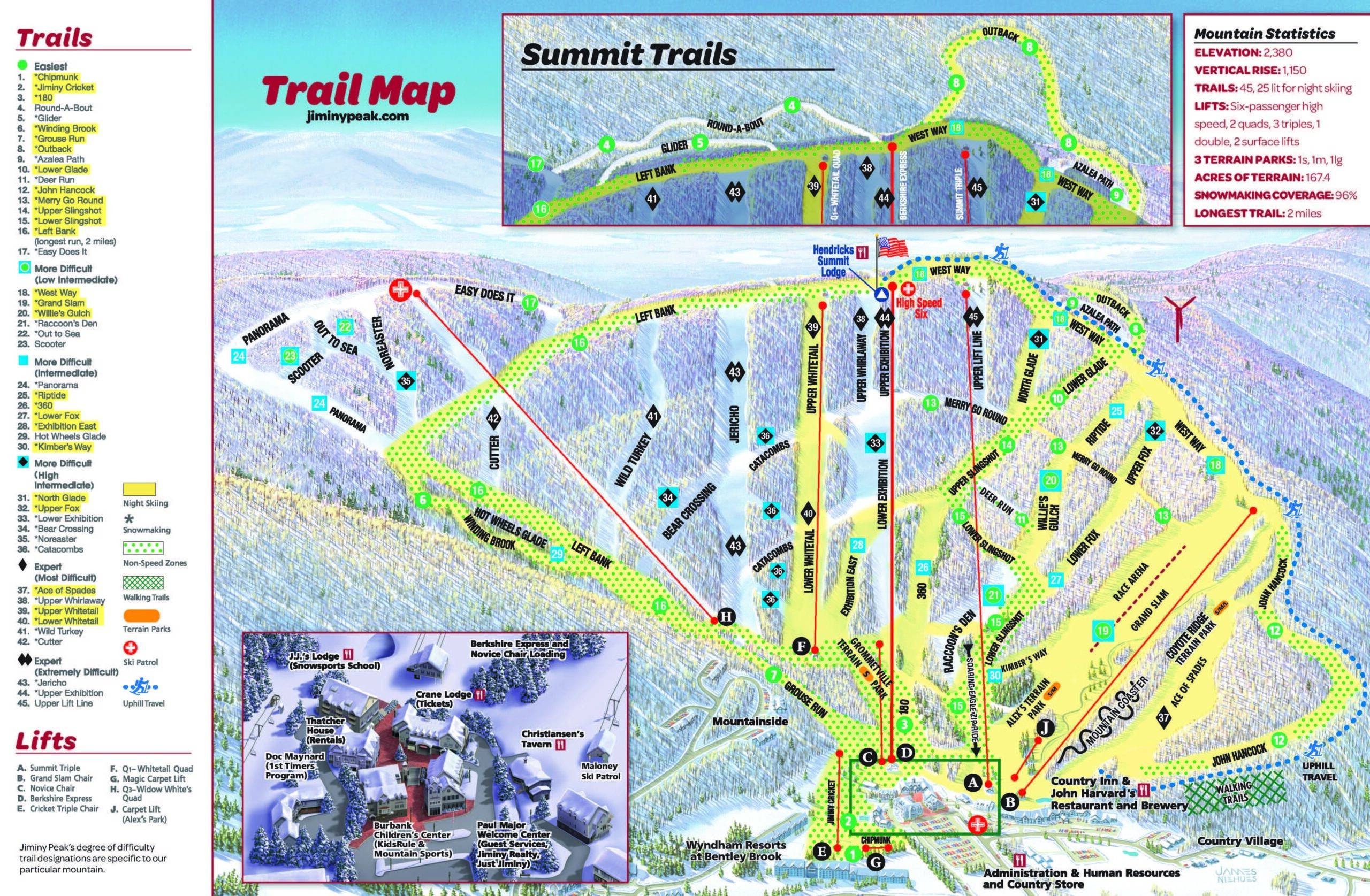 Jiminy Peak trail map