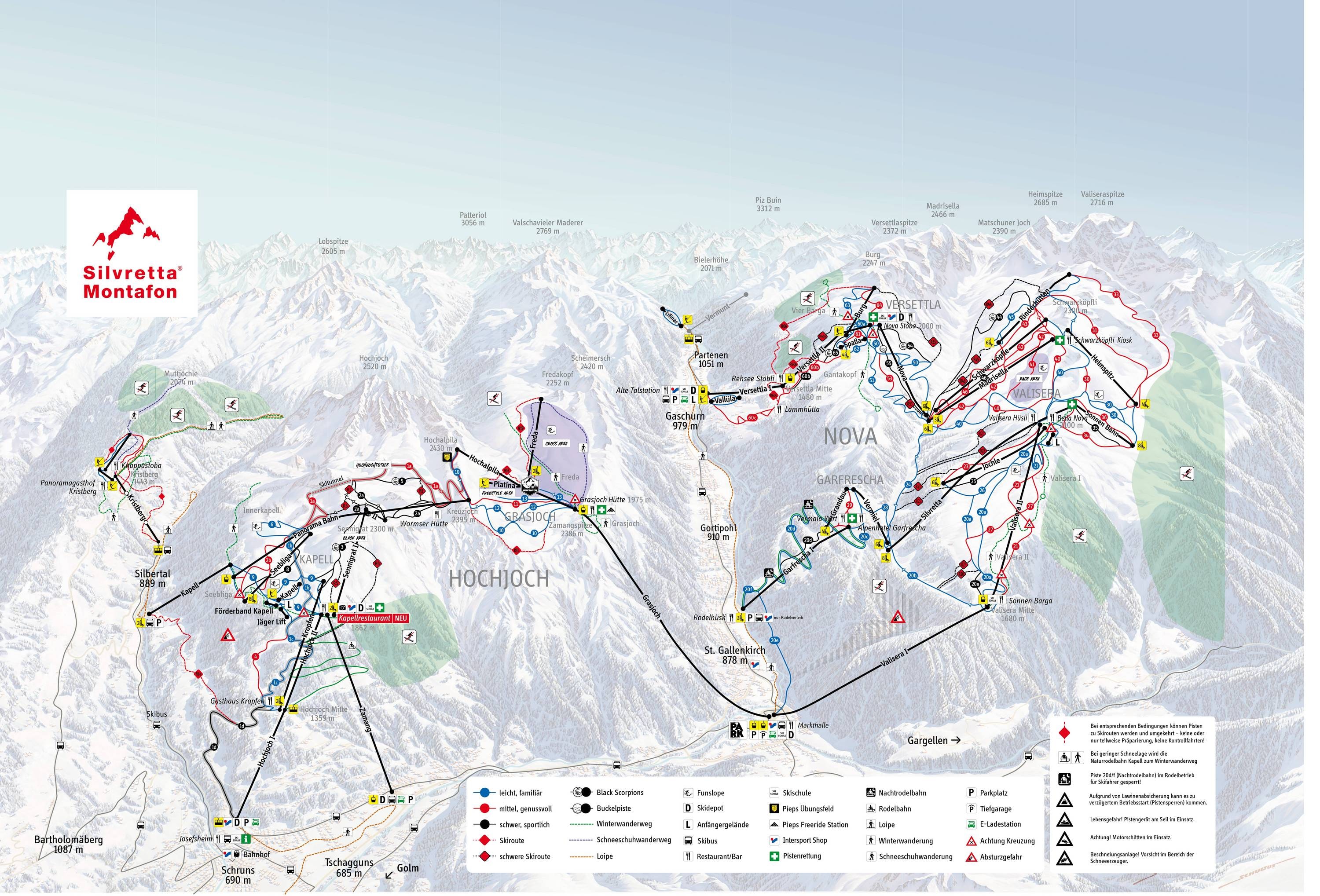 Silvretta Montafon trail map