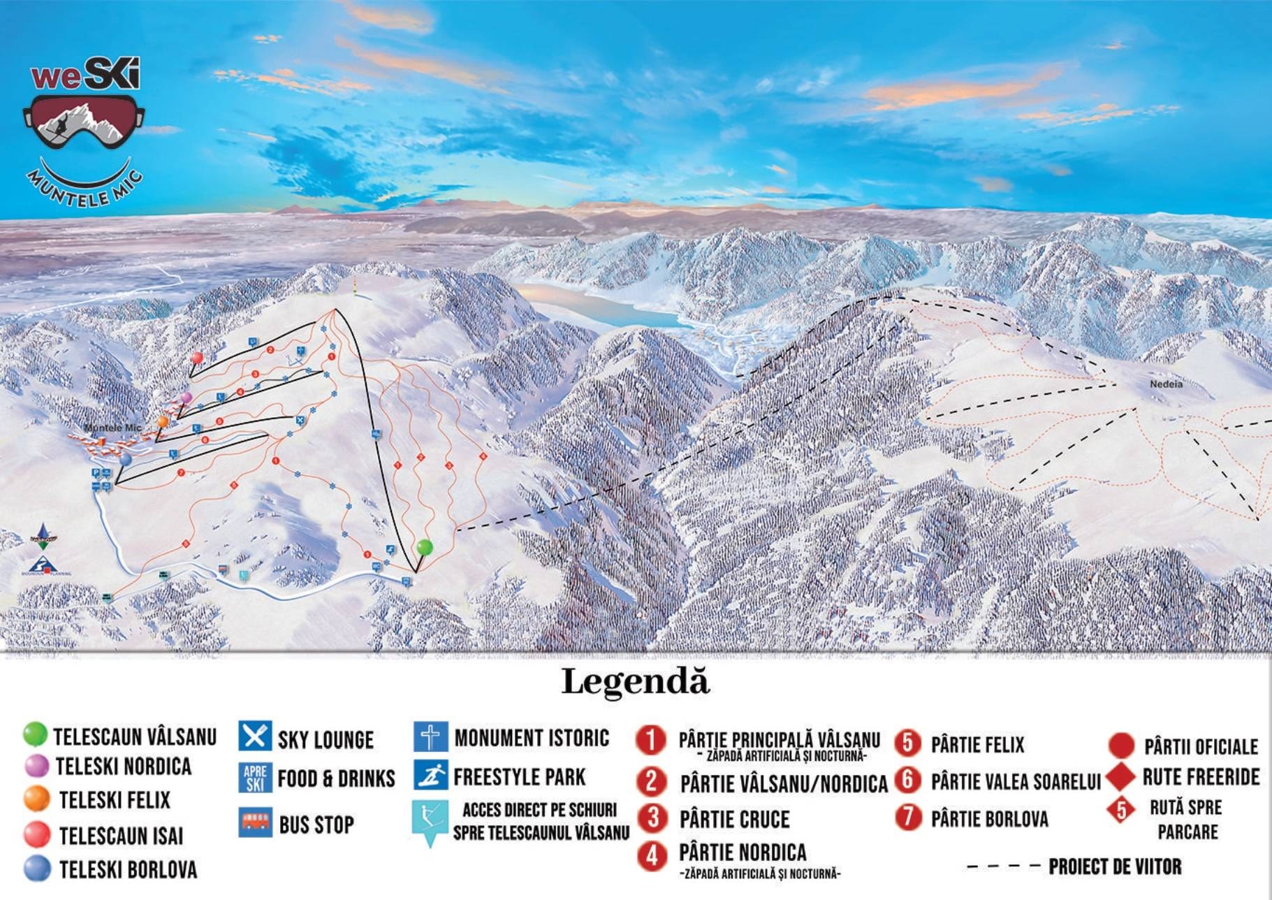 Muntele Mic trail map