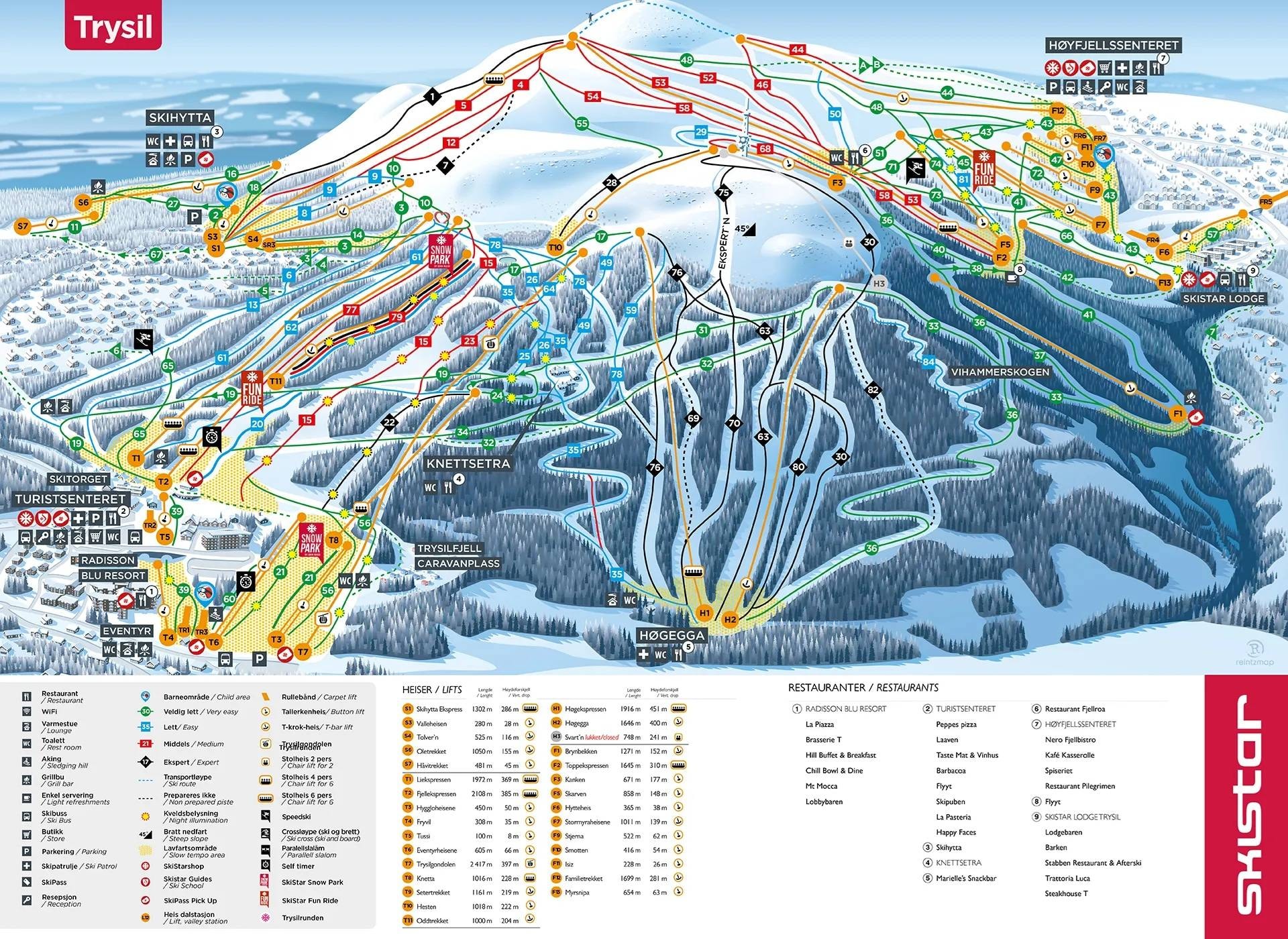 Trysil trail map