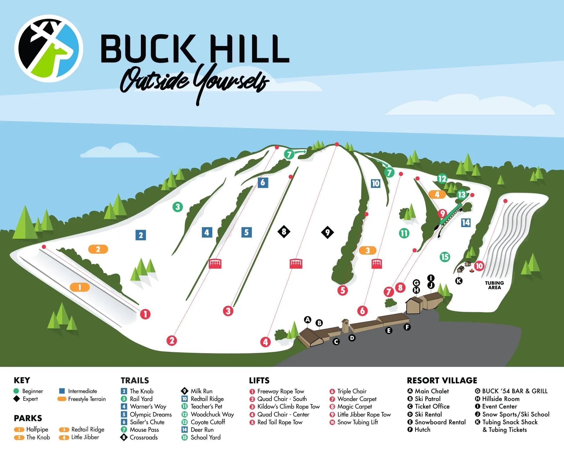 Buck Hill trail map