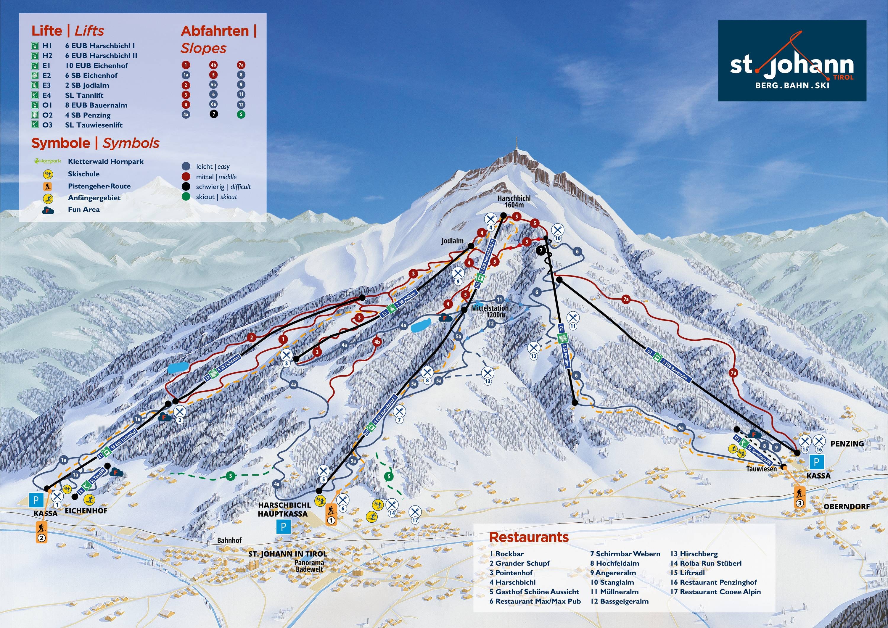 St. Johann in Tirol/Oberndorf – Harschbichl trail map