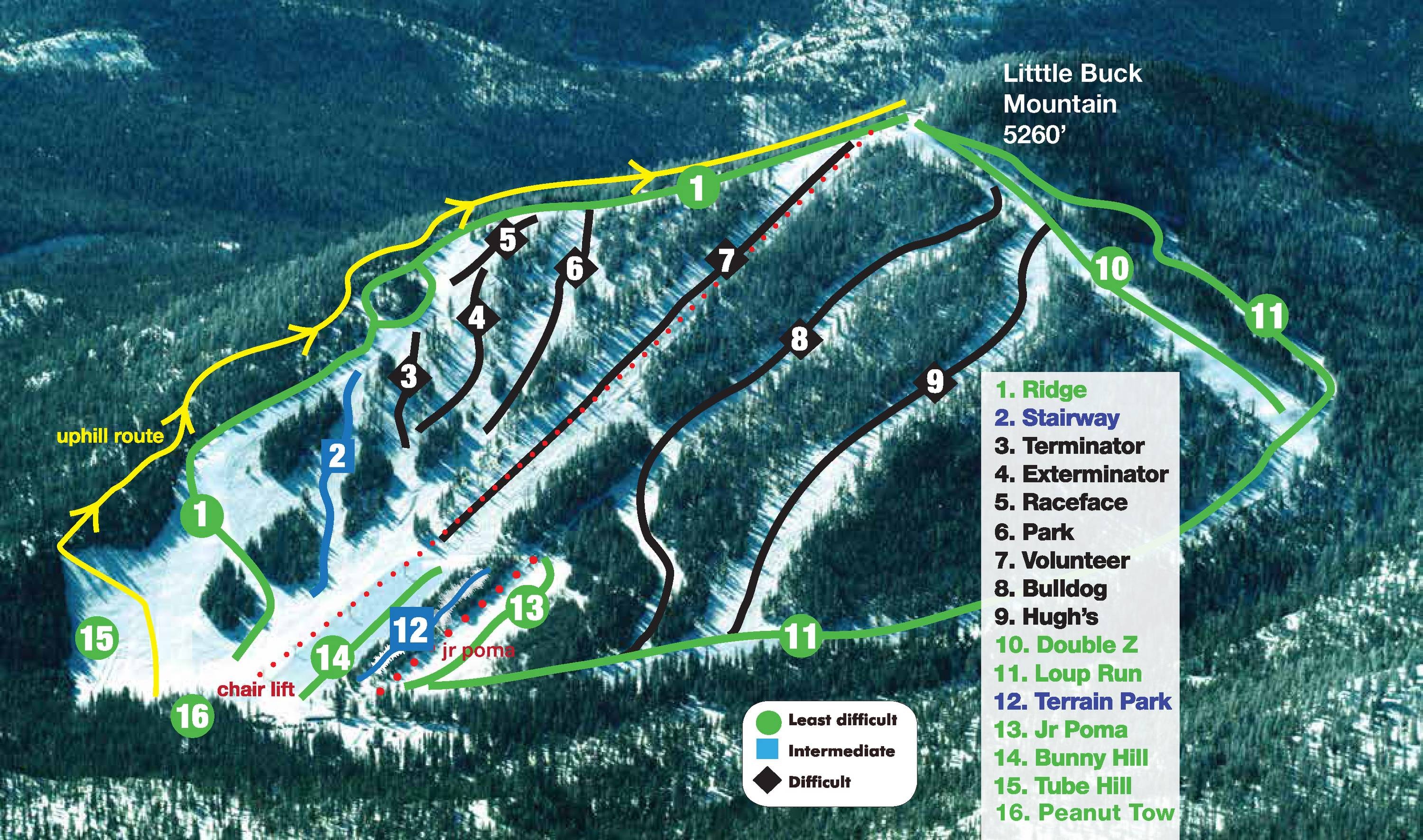 Loup Loup Ski Bowl trail map