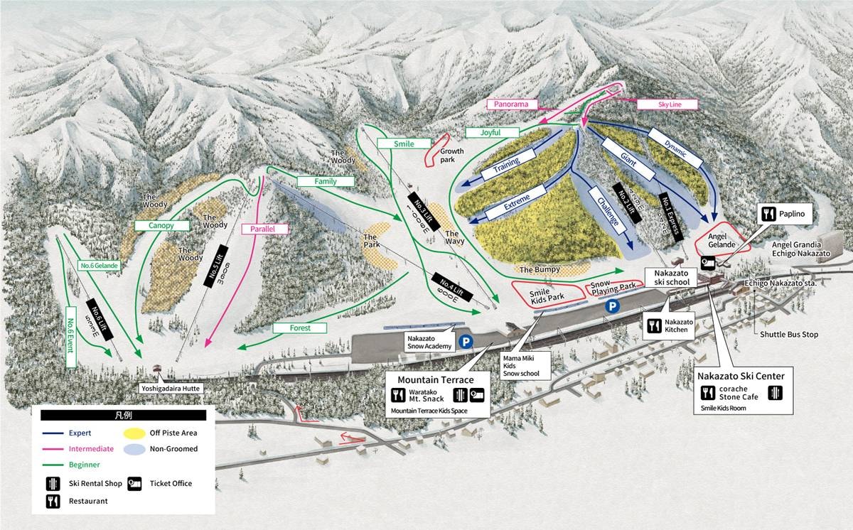 Yuzawa Nakazato trail map