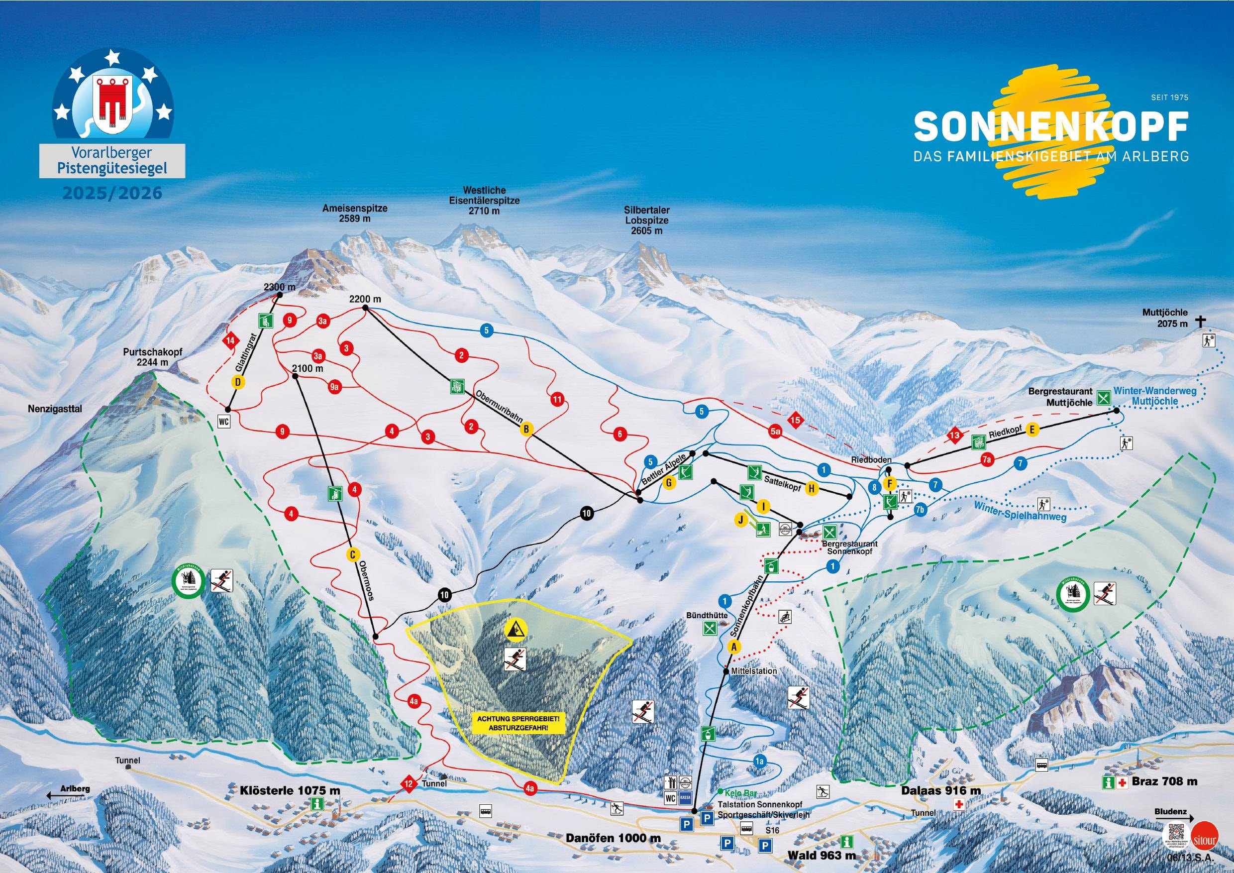 Sonnenkopf – Klösterle trail map