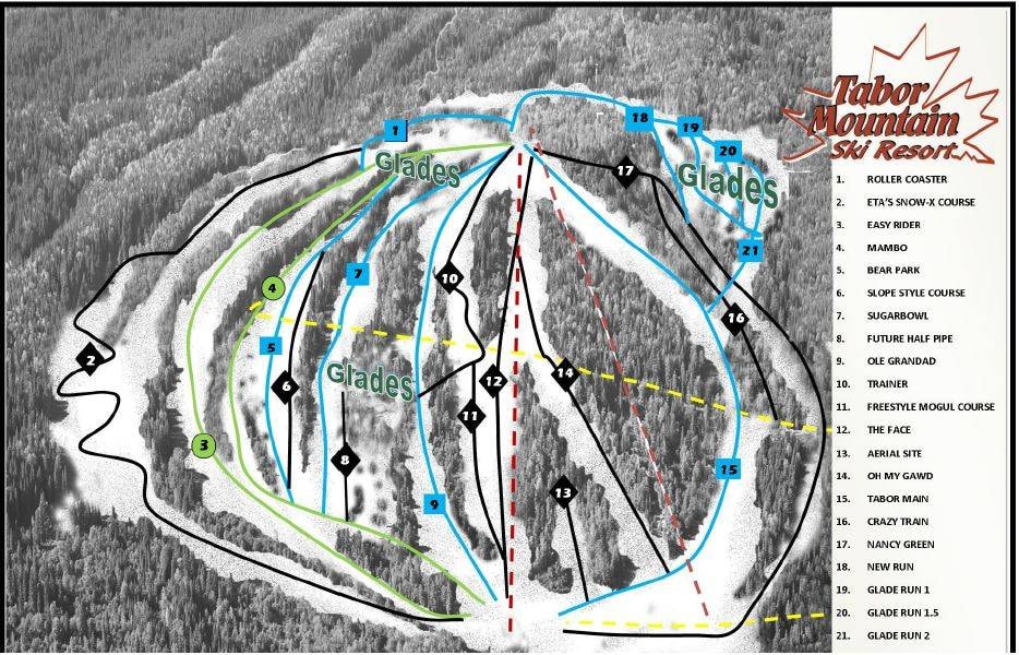 Tabor Mountain trail map