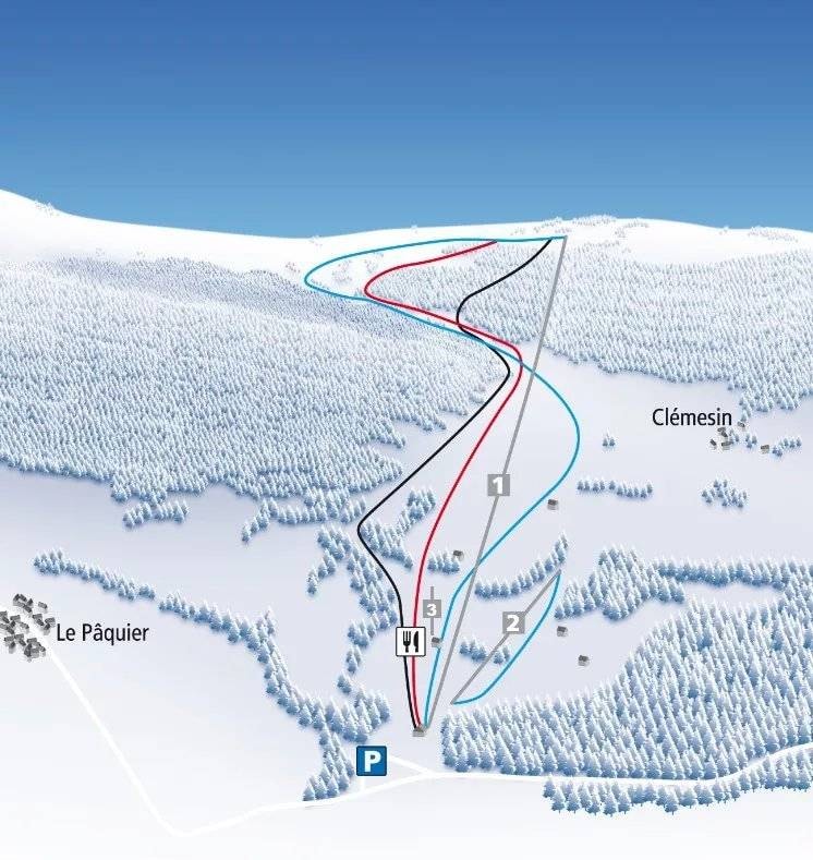 Le Pâquier – Crêt-du-Puy trail map