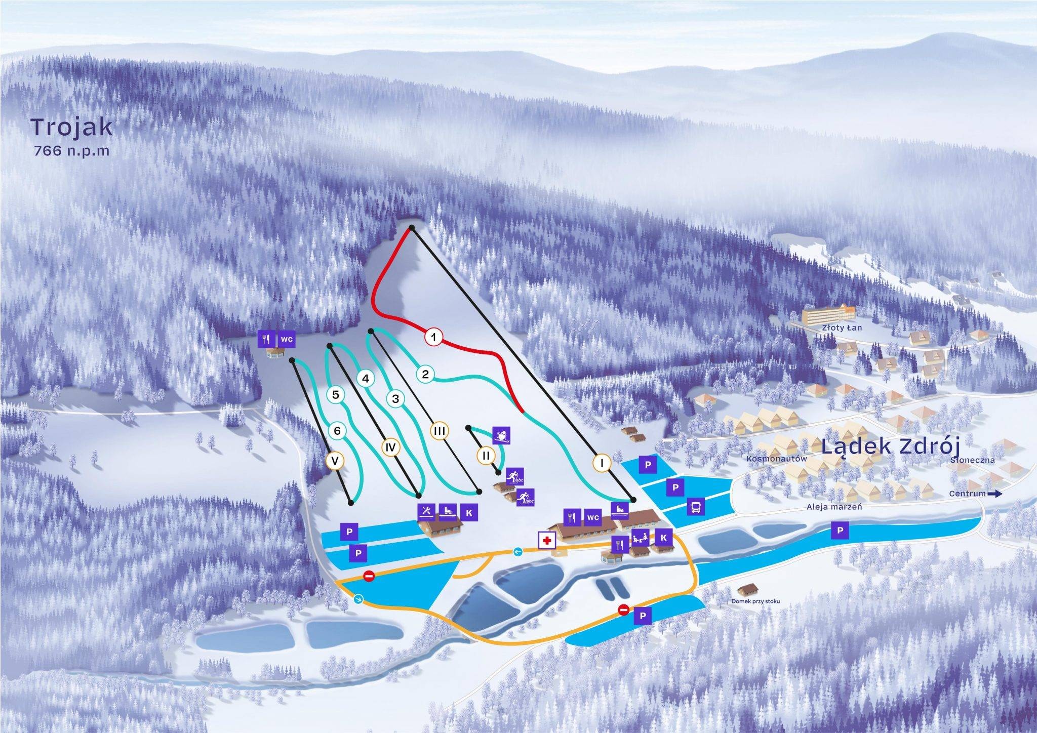 Lądek-Zdrój trail map