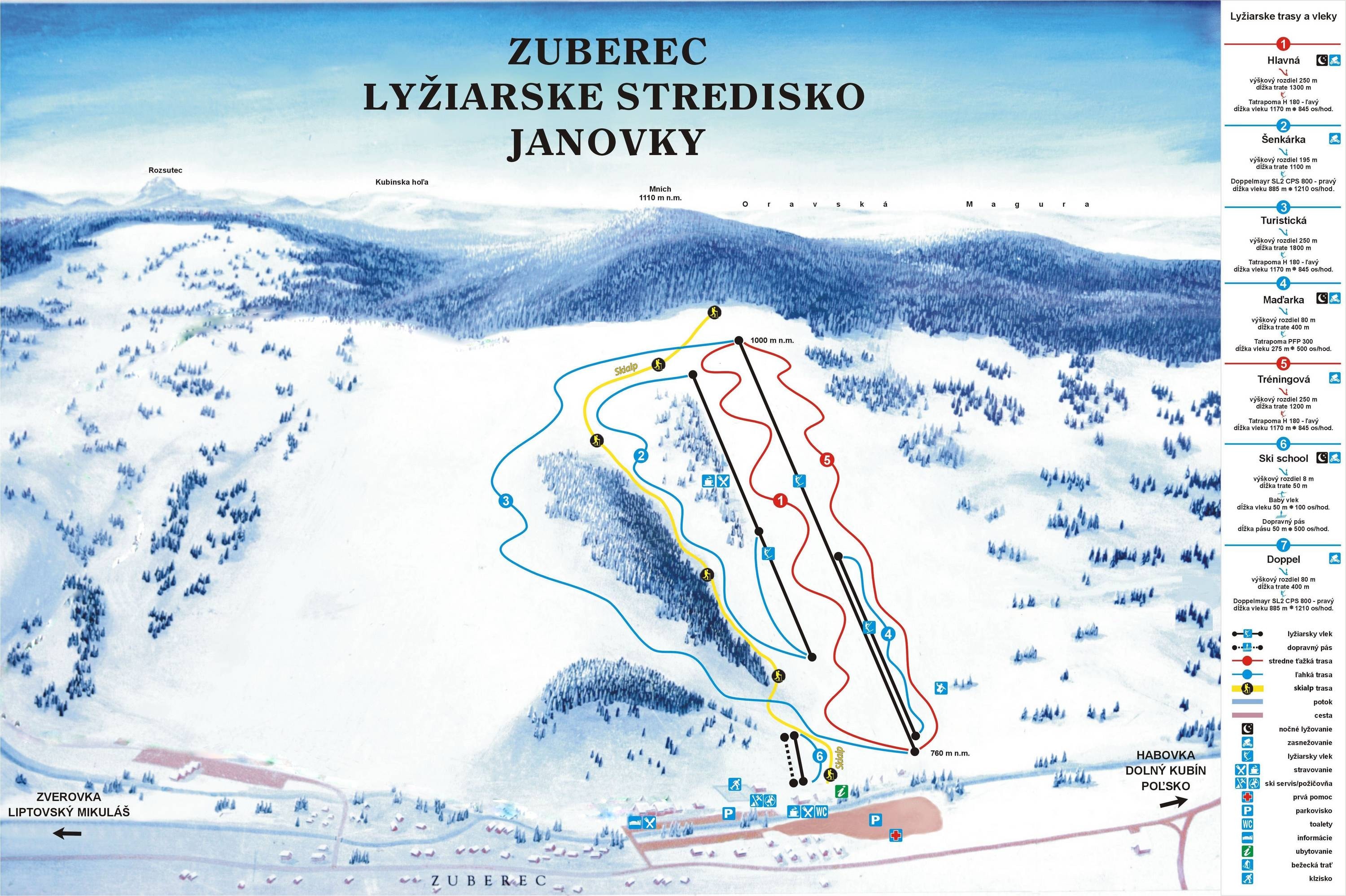 Janovky – Zuberec trail map