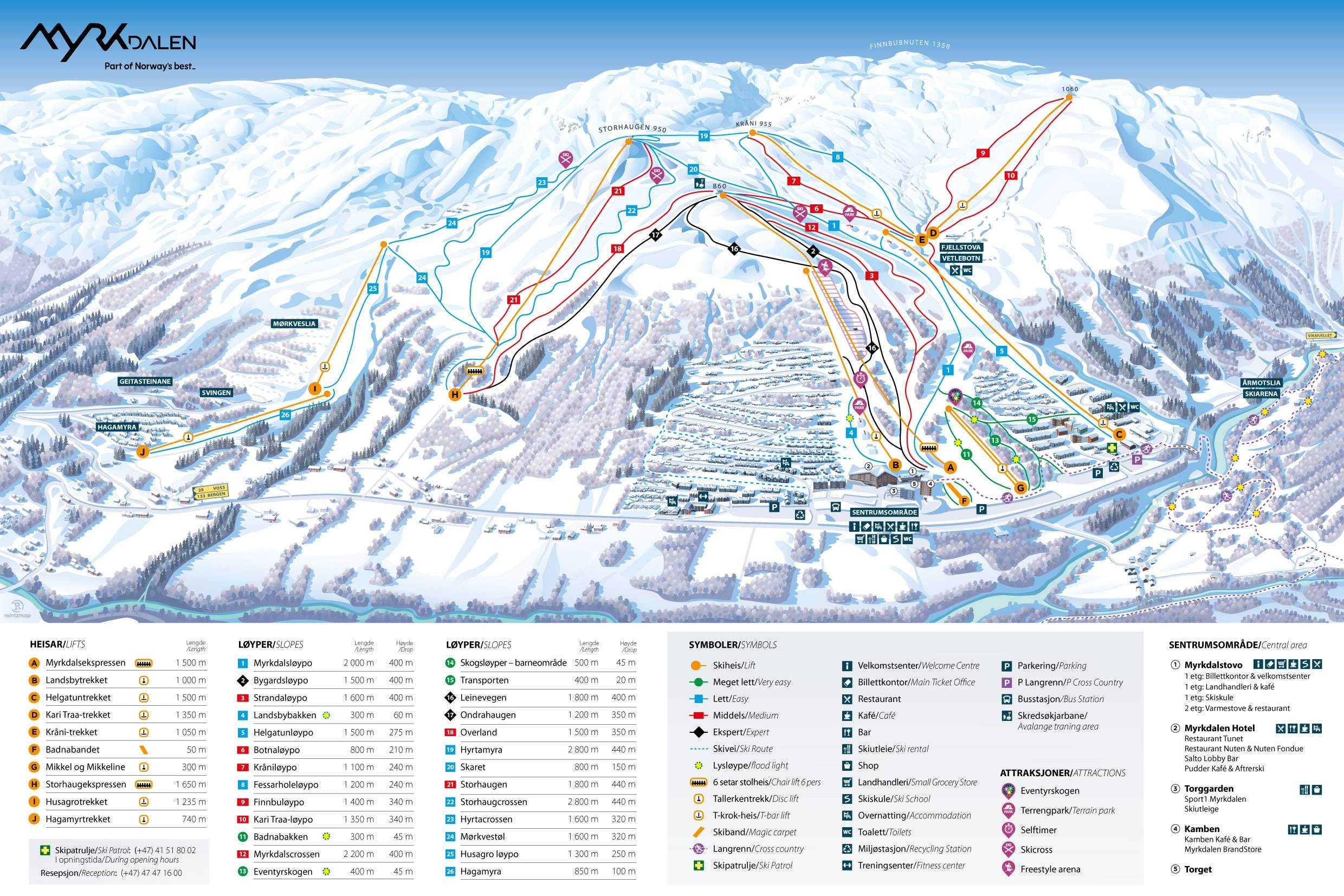 Myrkdalen trail map